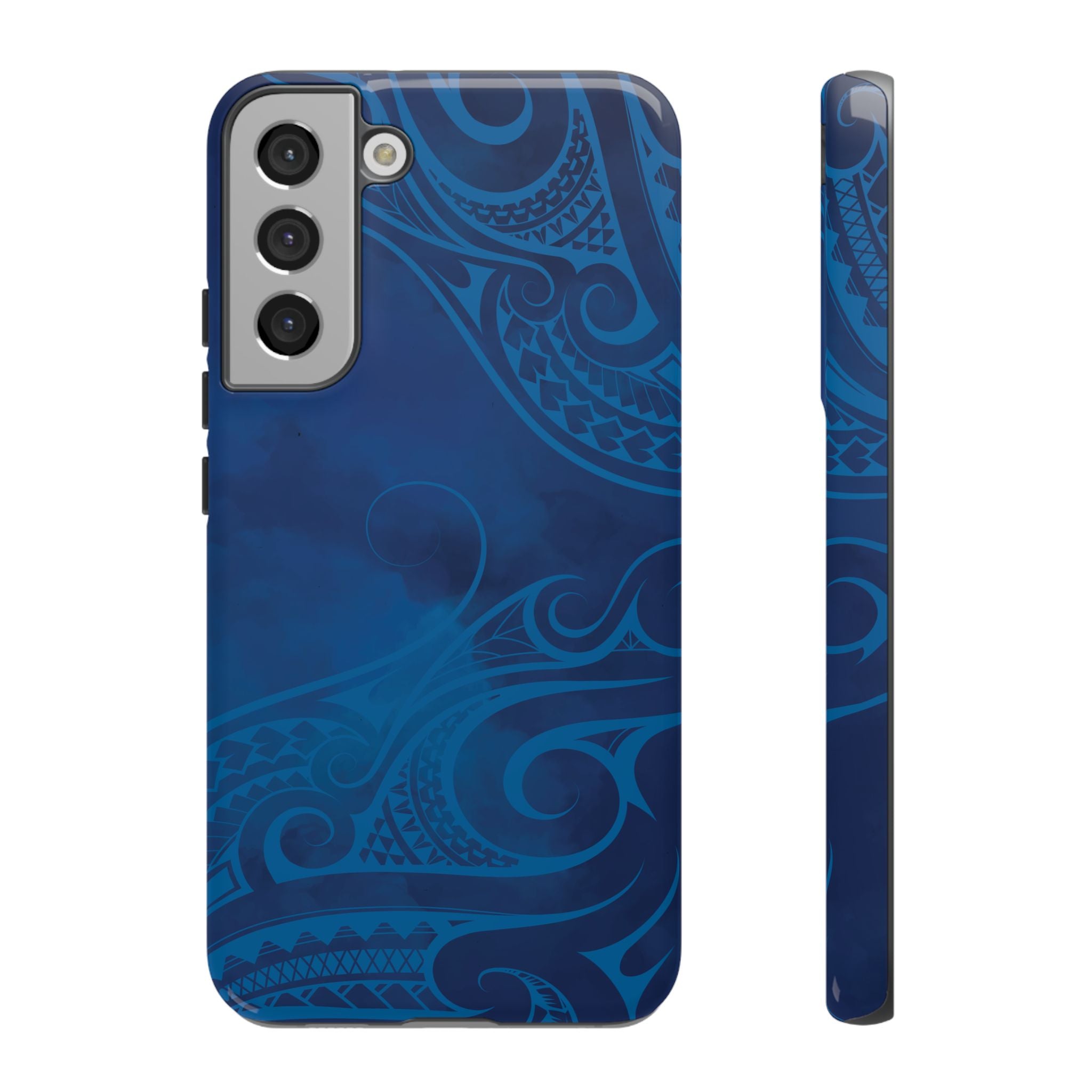 Kai Legacy Tough Samsung Galaxy Case Samsung Galaxy S22 Plus Glossy - Hawaiian Ocean Blue Polynesian Tribal Design - The Local Banyan