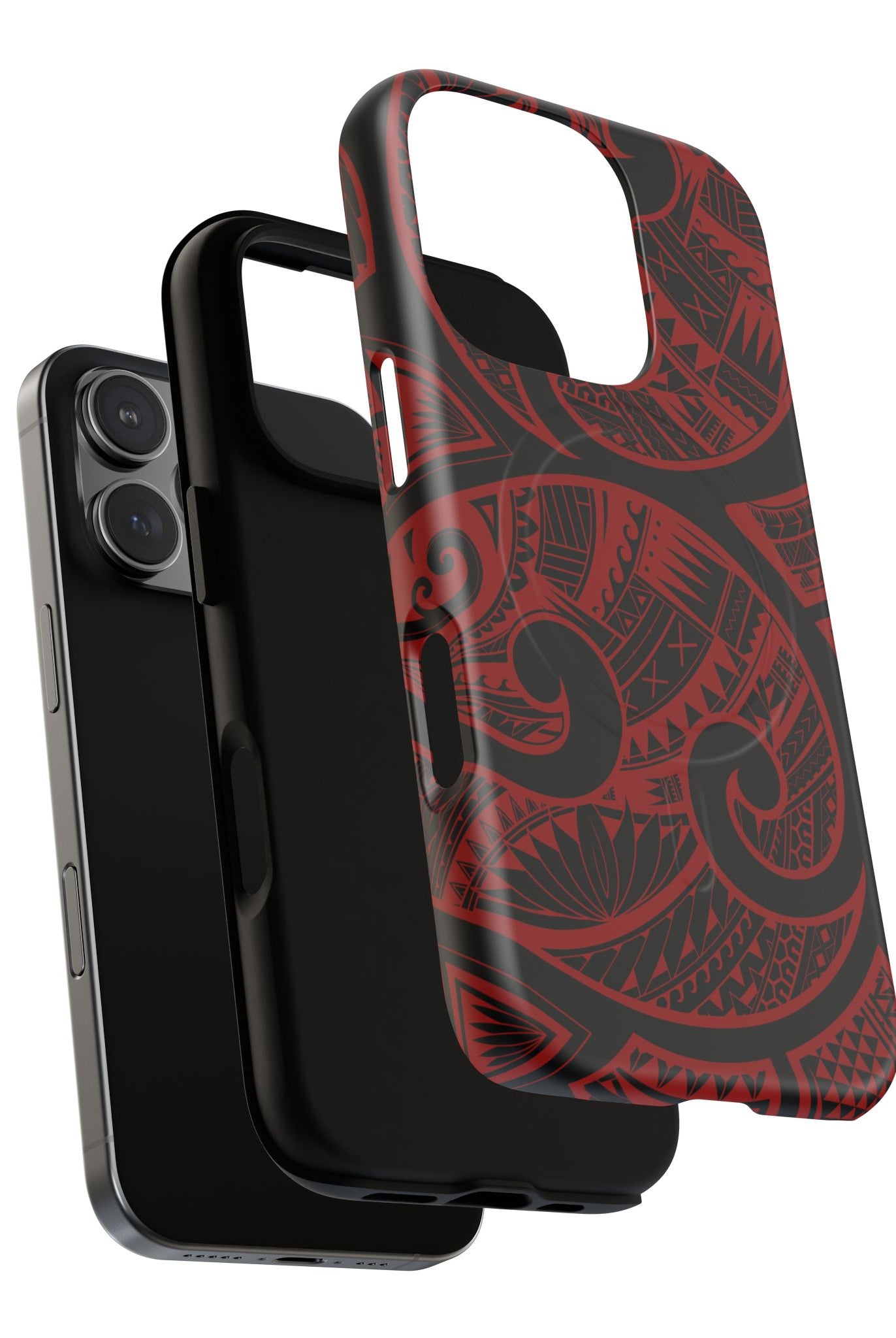 Island Tribal MagSafe iPhone Case Side View - Dual Layer Drop Protection Hawaiian Phone Case - The Local Banyan