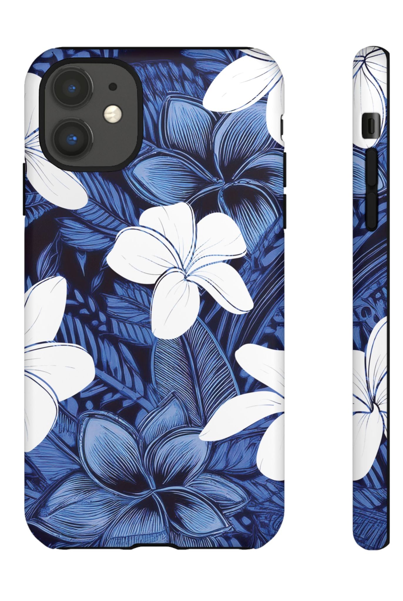 Eternal Blue Plumeria Tough Case for iPhone Phone Case The Local Banyan iPhone 11 Matte