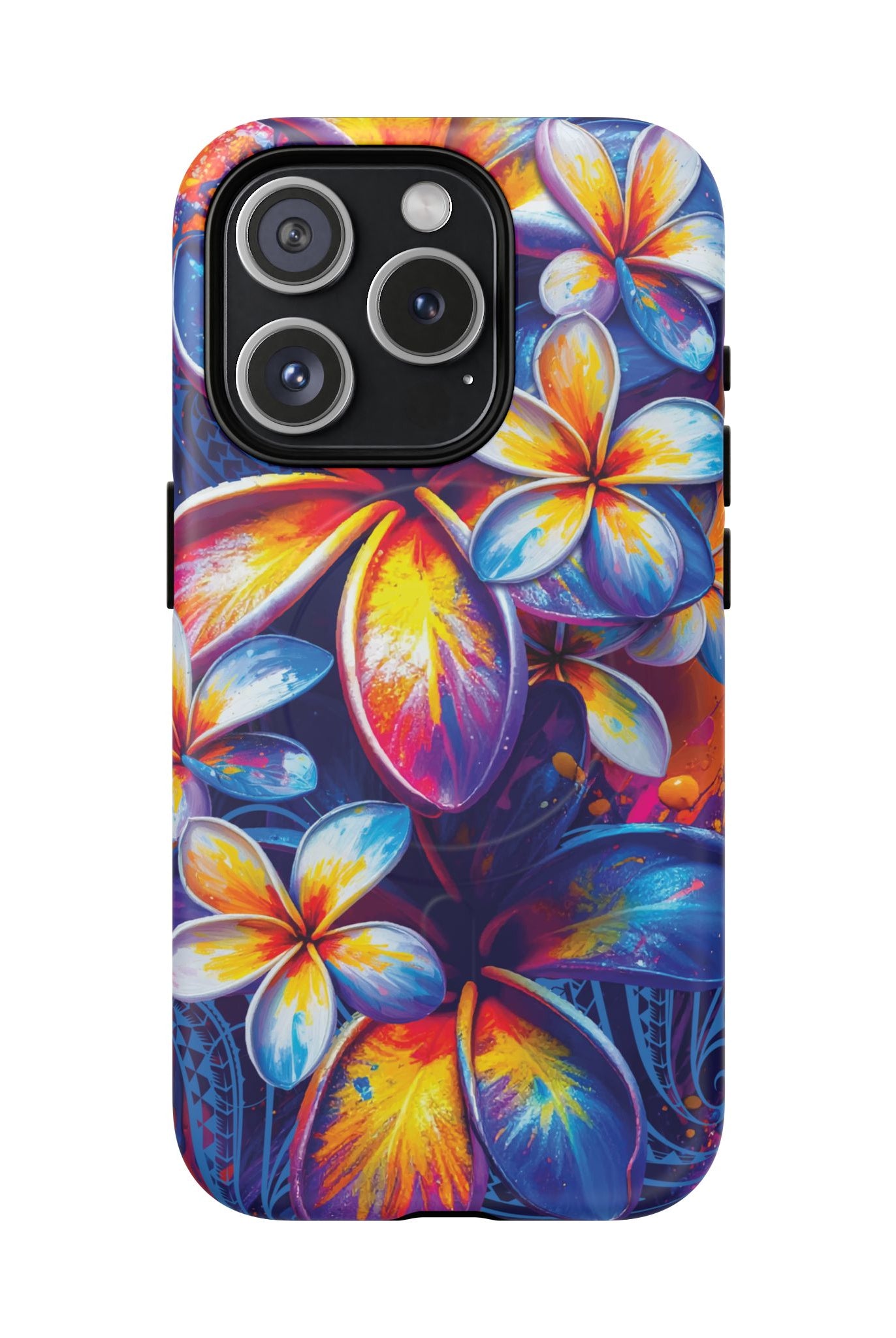 Sunset Ink MagSafe iPhone Case iPhone 15 Pro Matte - Hawaiian Plumeria Street Art Graffiti Tropical Design - The Local Banyan