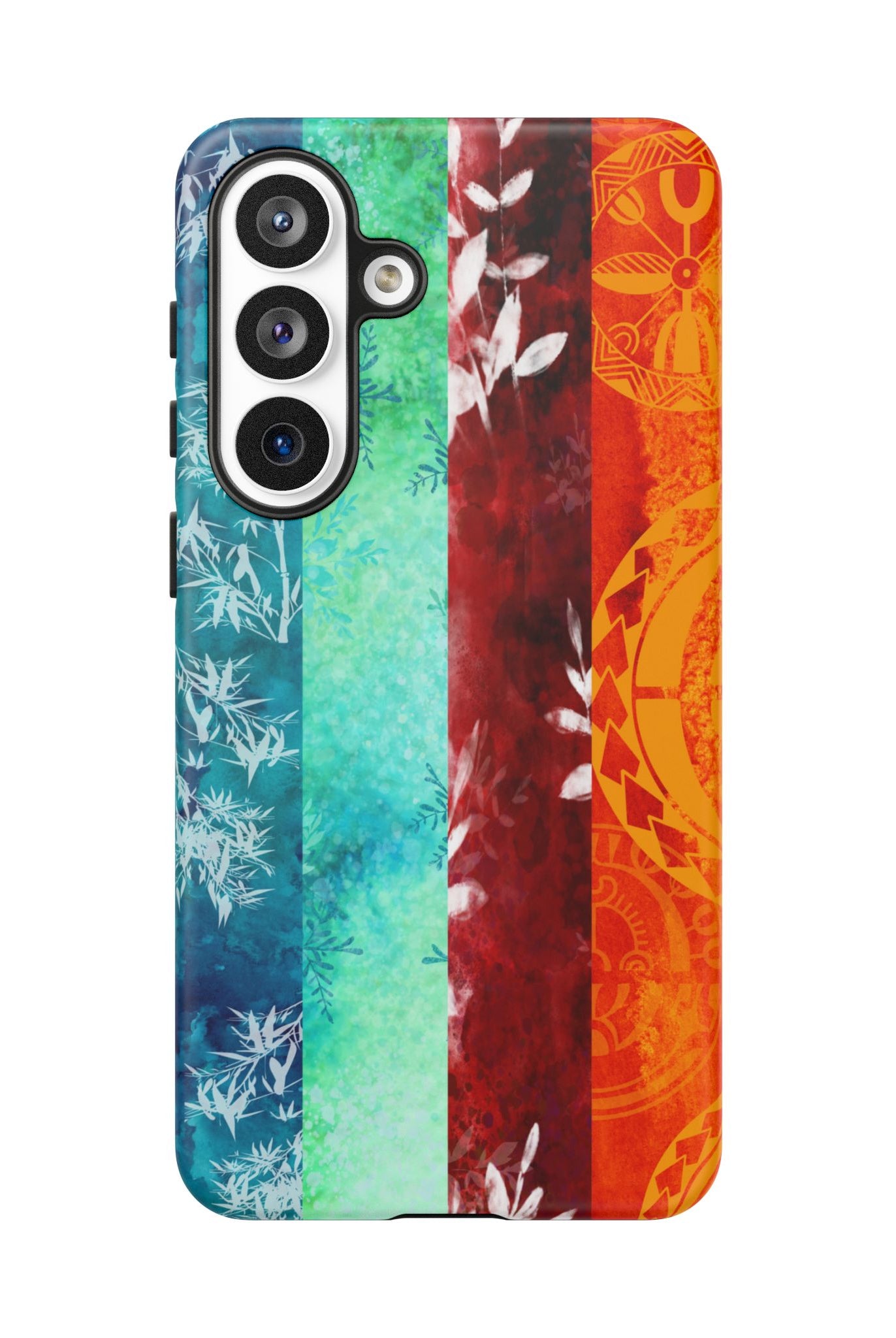 Woman holding Island Vibes Tough Samsung Galaxy Case - Hawaiian Colorful Tropical Floral Design - The Local Banyan