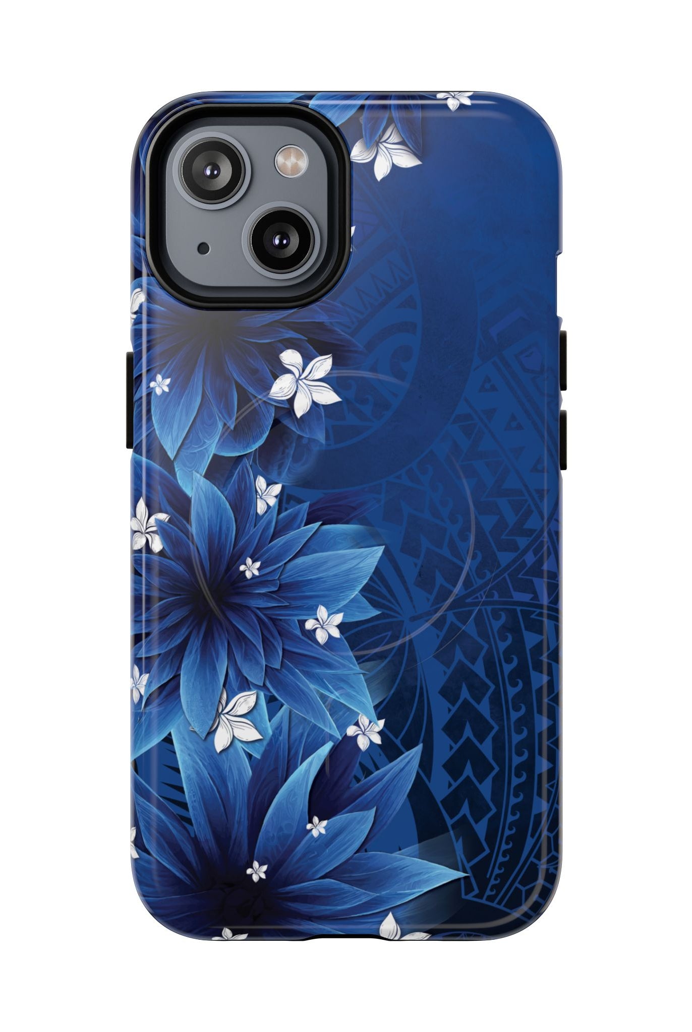Hoku Pua MagSafe iPhone Case iPhone 14 Glossy - Hawaiian Blue Star Flower Polynesian Design - The Local Banyan