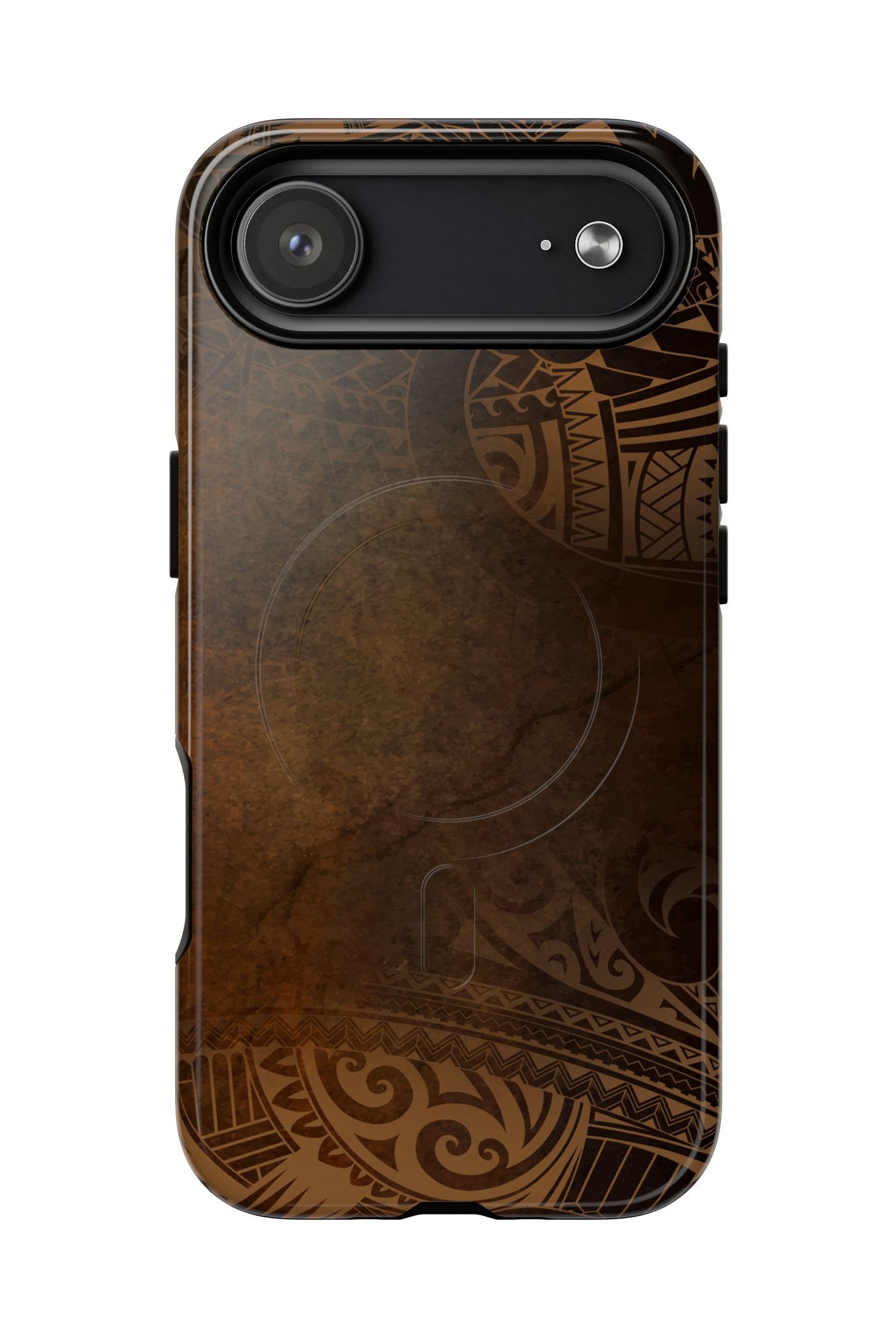 Aloha Aina MagSafe iPhone Case Detail View - Hawaiian Earth Tone Polynesian Tribal Design Close Up - The Local Banyan