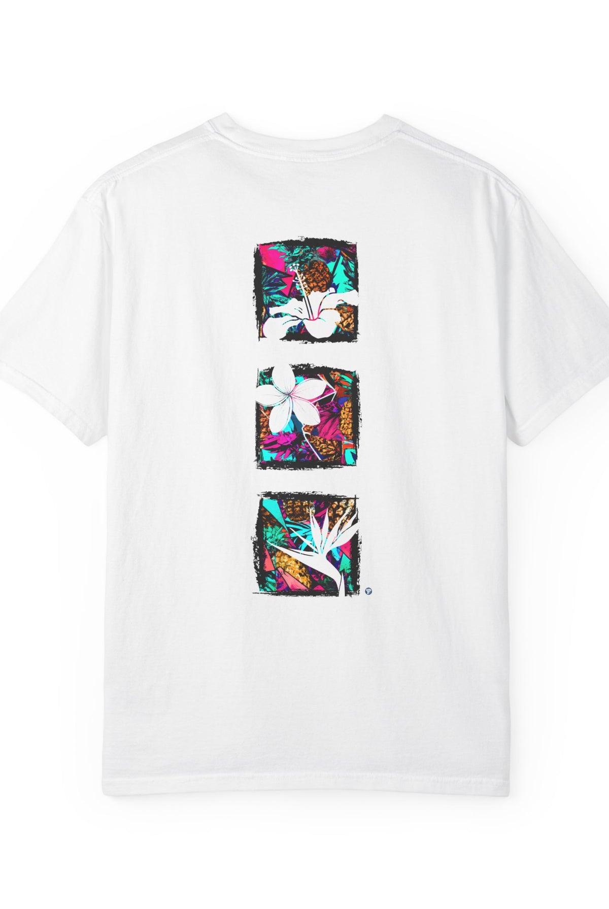 Pineapple Blossom Garment Dyed Tee Topaz Blue 4XL The Local Banyan