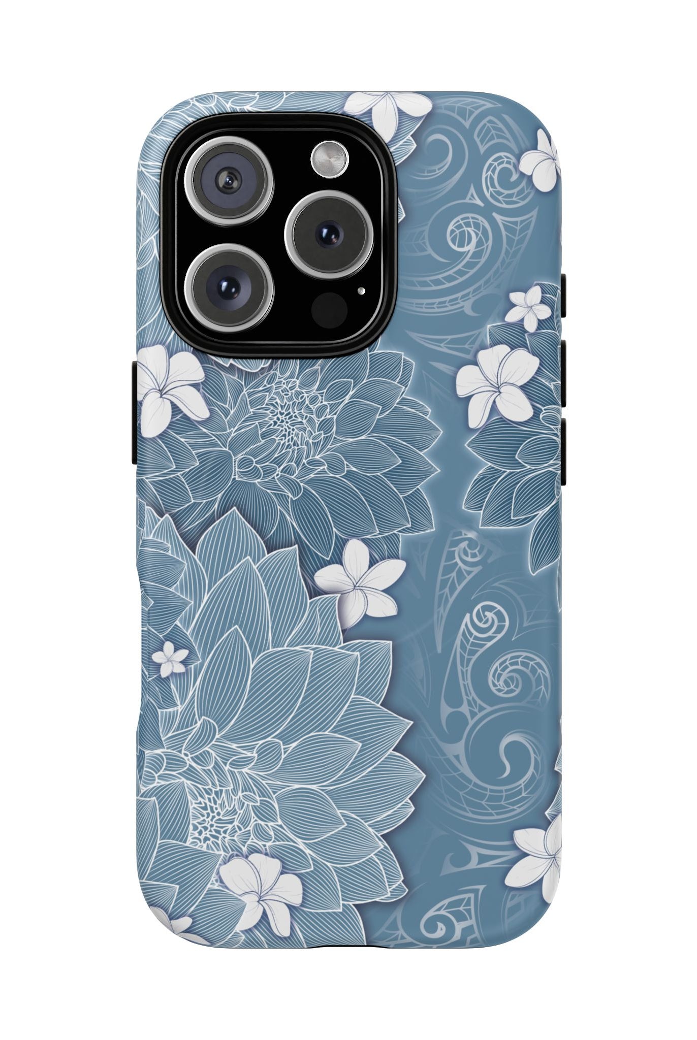 Pua La MagSafe iPhone Case iPhone 16 Pro Matte - Hawaiian Golden Hibiscus Sun Flower Sapphire Design - The Local Banyan