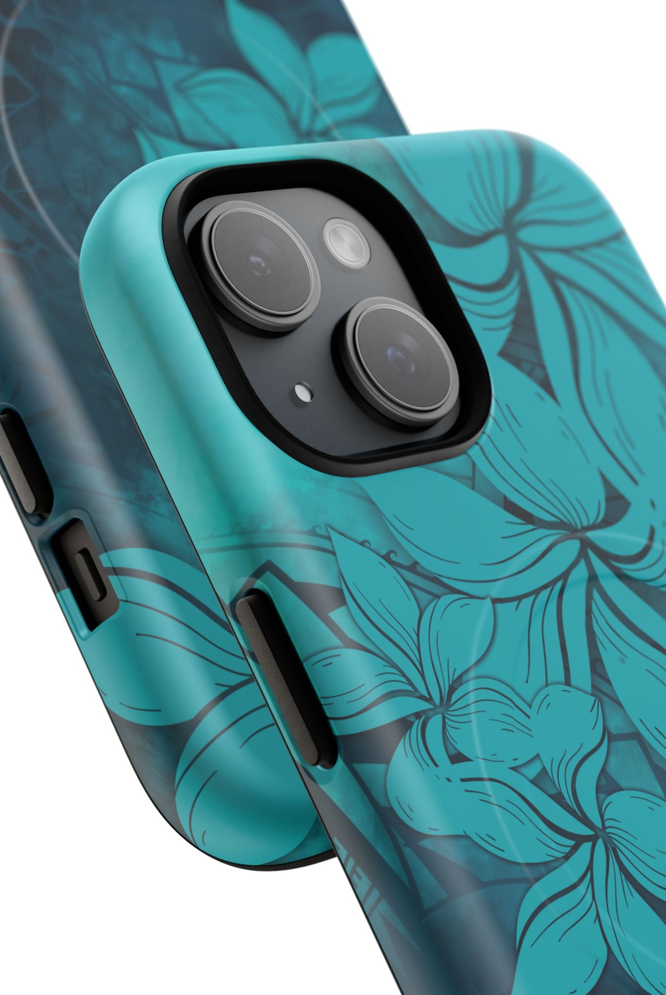 Moana Bloom MagSafe iPhone Case Side View - Dual Layer Drop Protection Hawaiian Phone Case - The Local Banyan