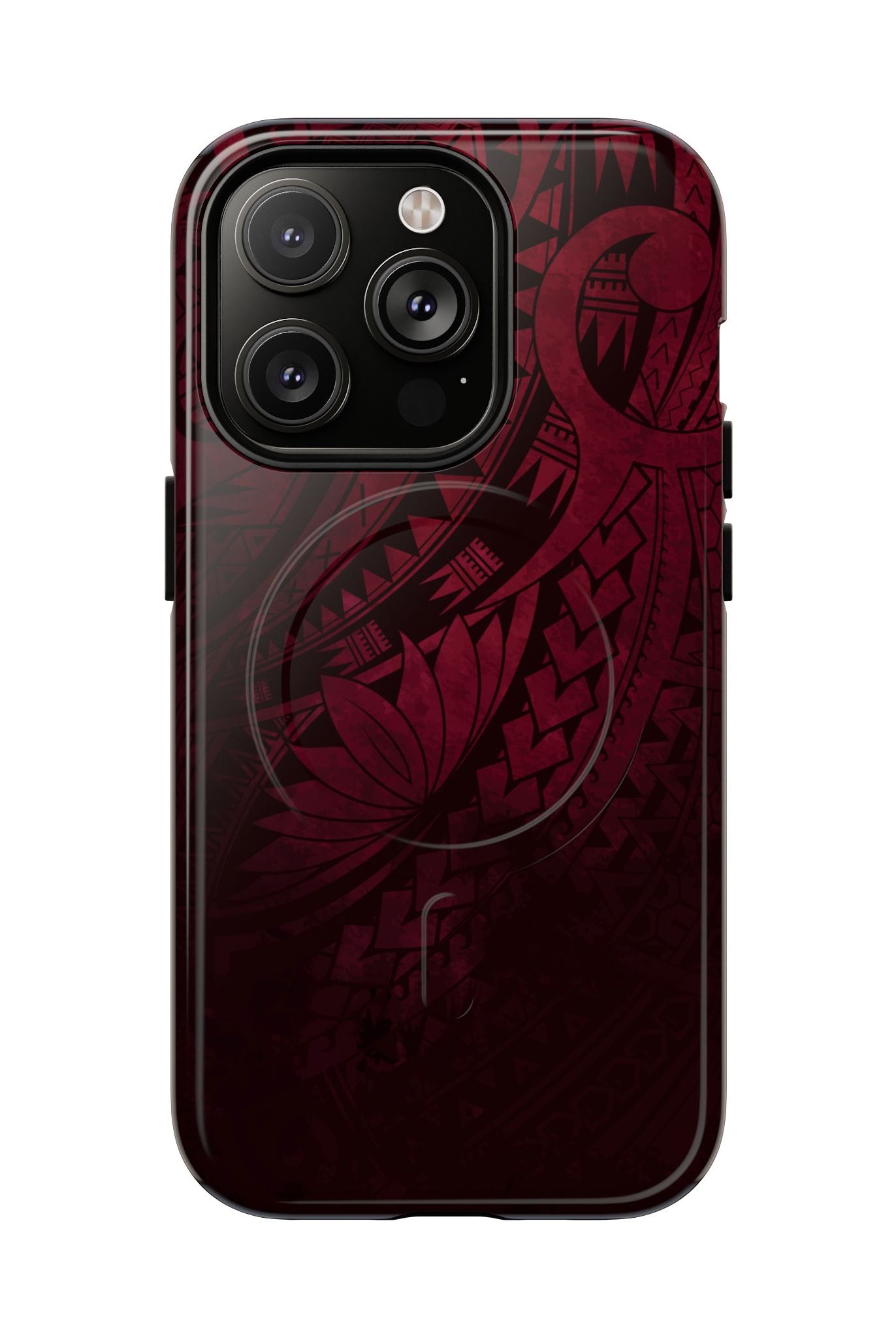 Eternal Ember MagSafe iPhone Case iPhone 14 Pro Glossy - Hawaiian Red Tribal Polynesian Design - The Local Banyan