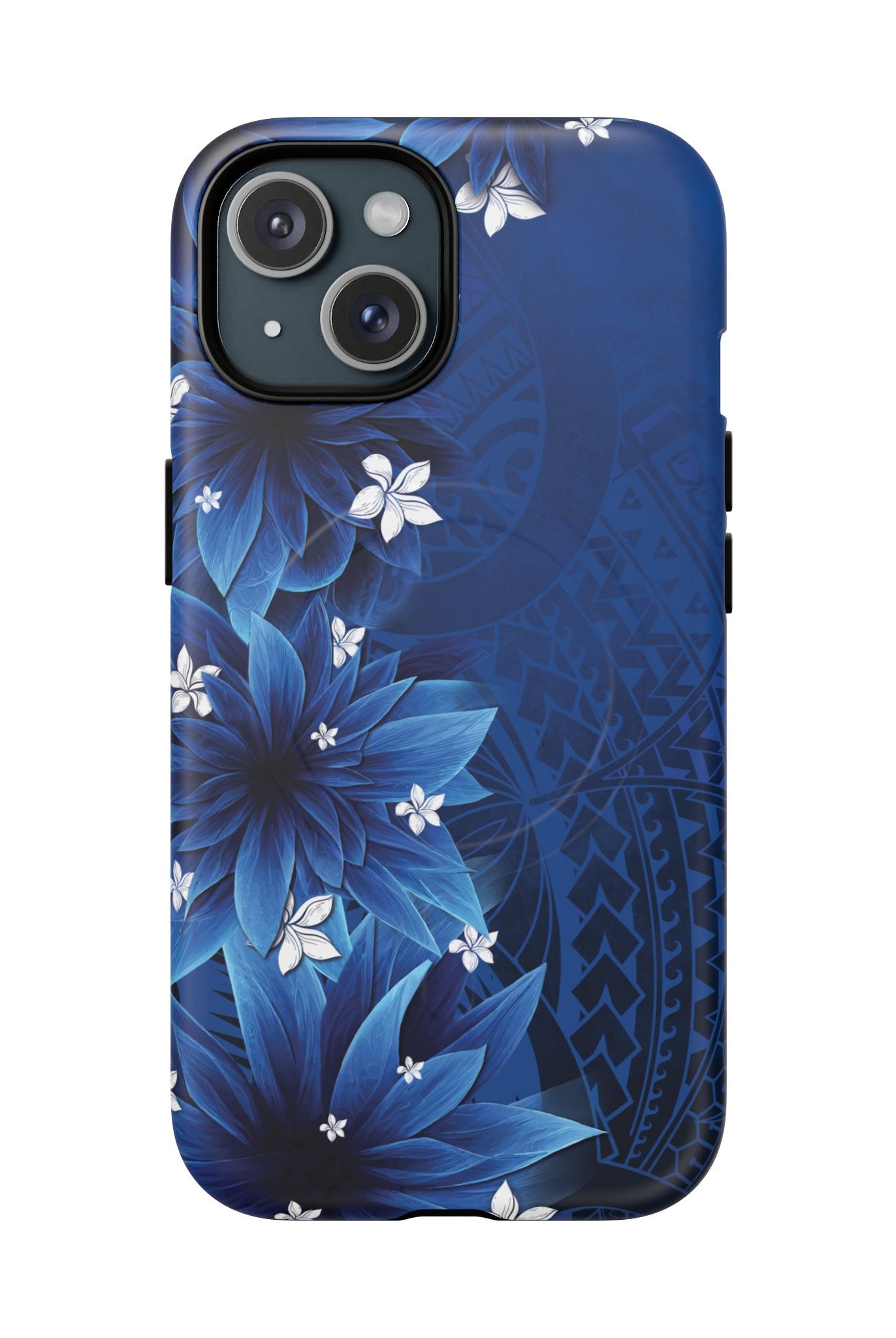 Hoku Pua MagSafe iPhone Case iPhone 15 Matte - Hawaiian Blue Star Flower Polynesian Design - The Local Banyan