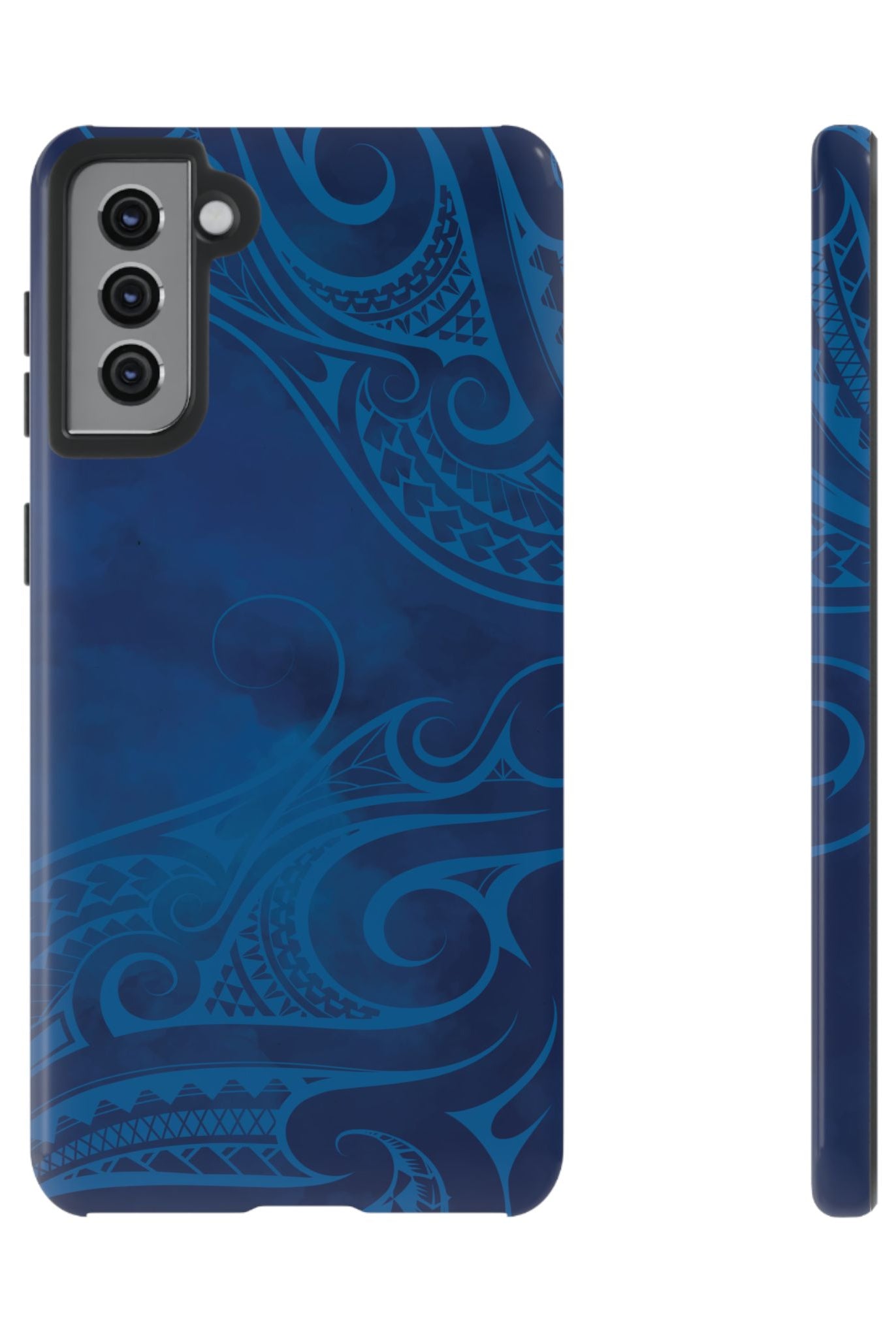 Kai Legacy Tough Samsung Galaxy Case Samsung Galaxy S21 Plus Glossy - Hawaiian Ocean Blue Polynesian Tribal Design - The Local Banyan