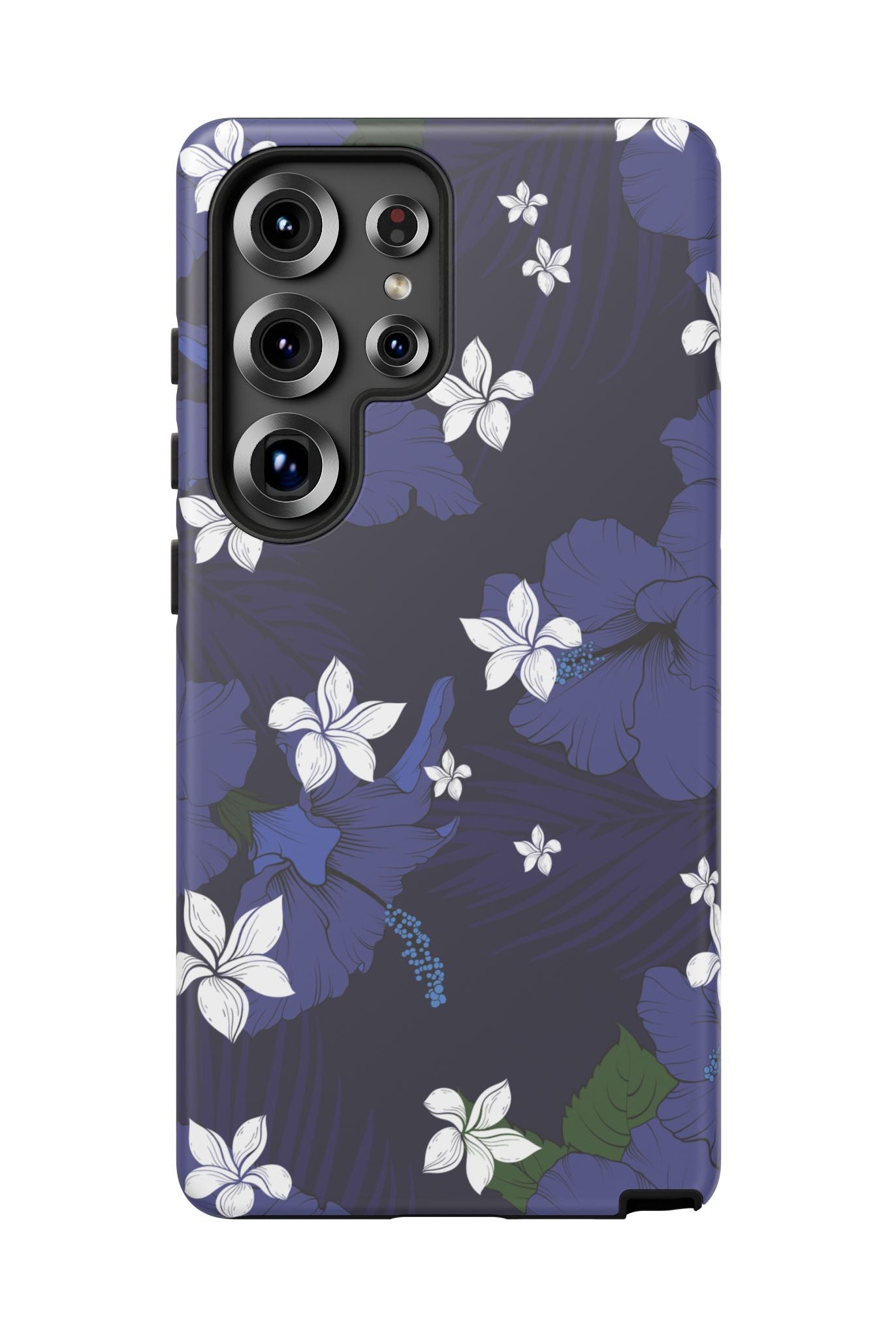 Vintage Blue Tough Samsung Galaxy Case Side View - Dual Layer Drop Protection Hawaiian Phone Case - The Local Banyan