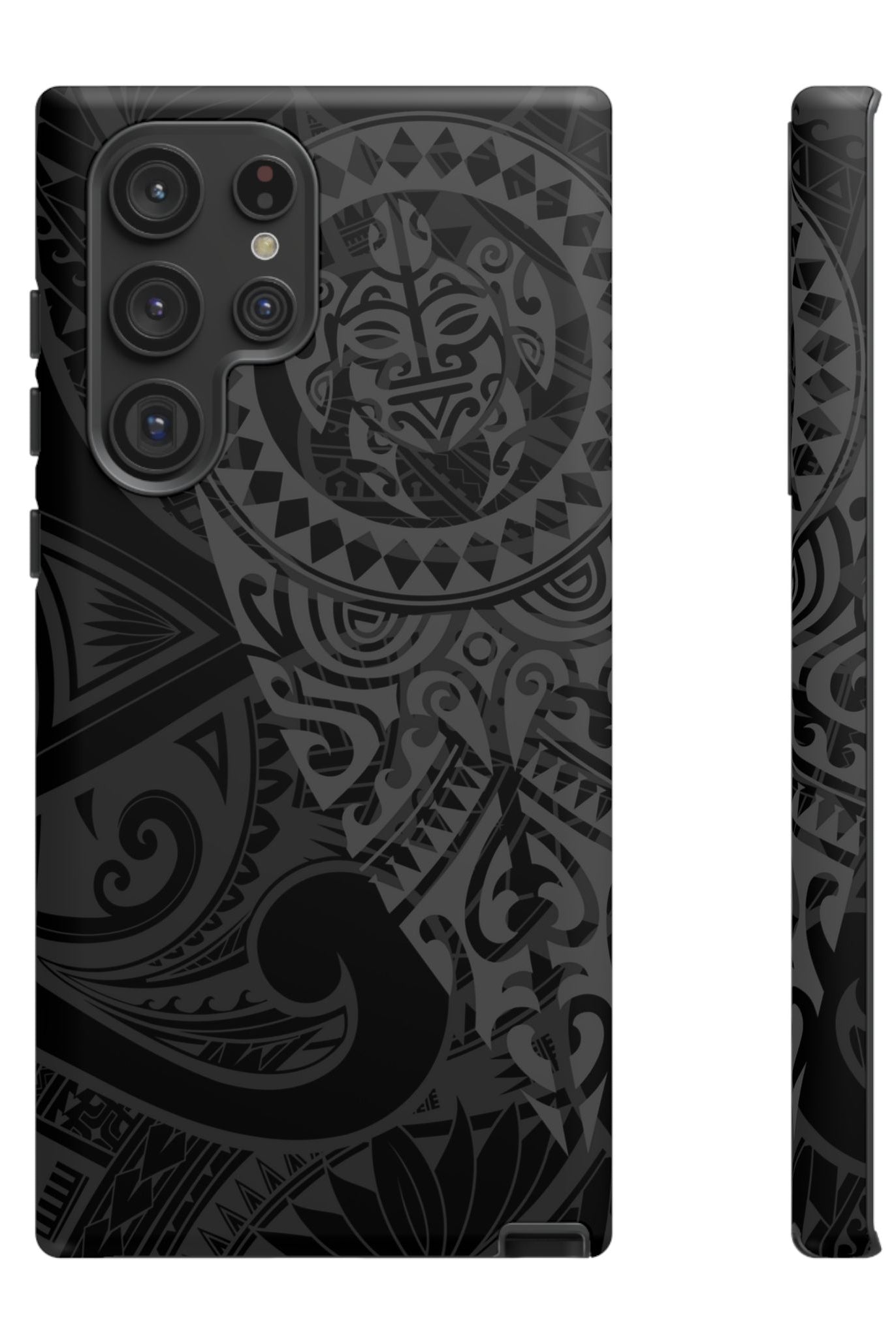 Tribal Guardian Tough Samsung Galaxy Case Side View - Dual Layer Drop Protection Hawaiian Phone Case - The Local Banyan