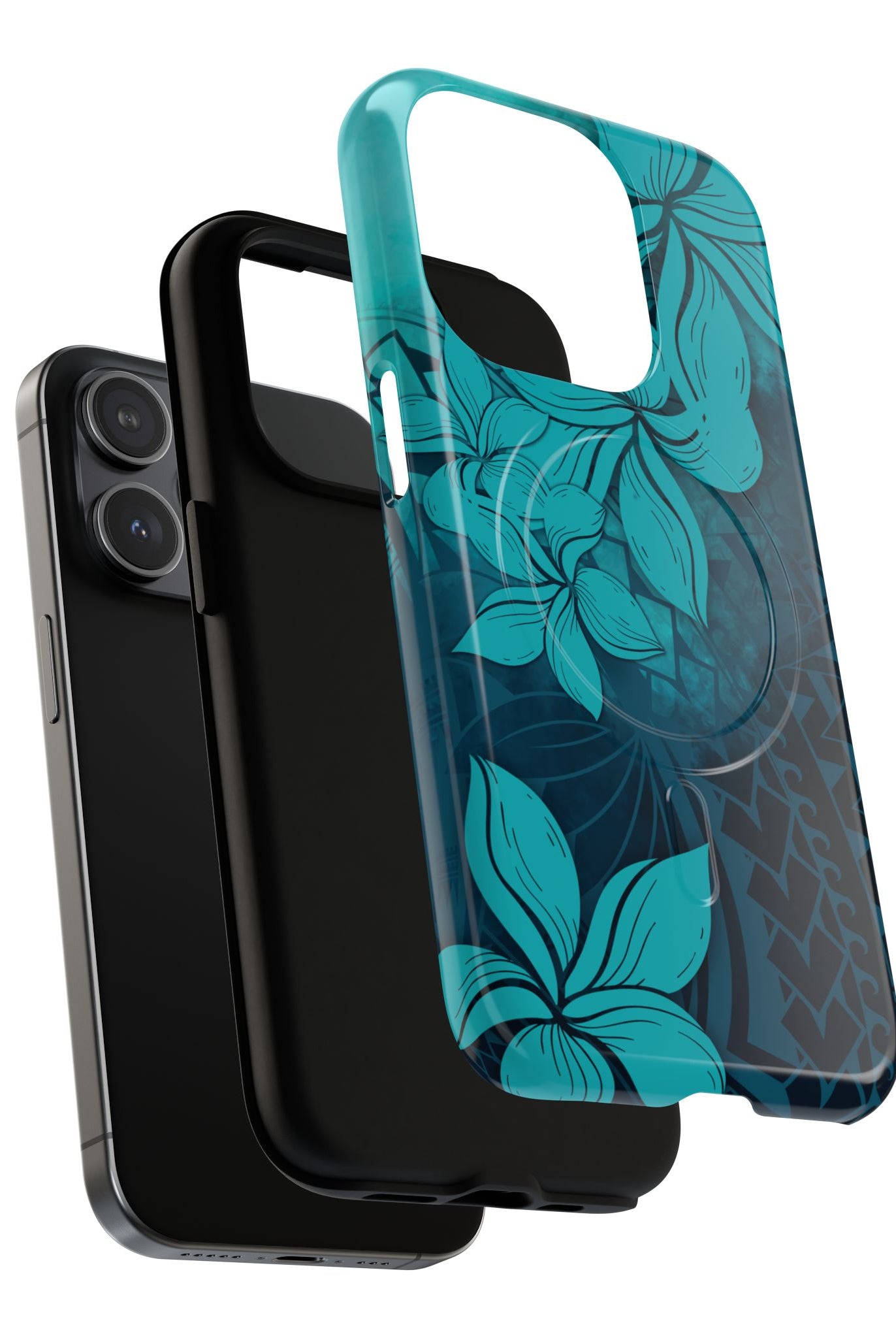 Moana Bloom MagSafe iPhone Case Side View - Dual Layer Drop Protection Hawaiian Phone Case - The Local Banyan