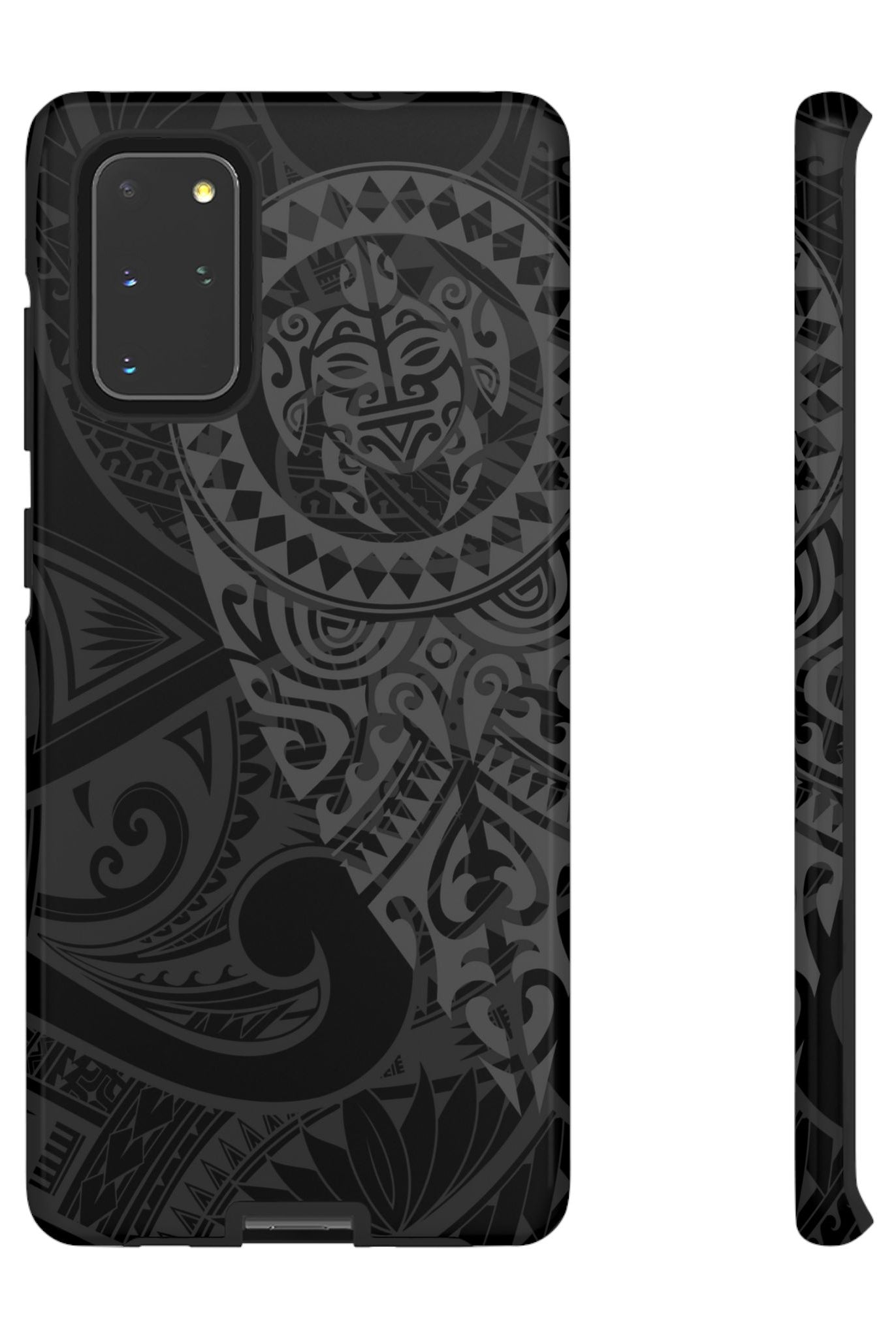 Tribal Guardian Tough Samsung Galaxy Case Samsung Galaxy S20+ Glossy - Hawaiian Black on Black Polynesian Tribal Design - The Local Banyan