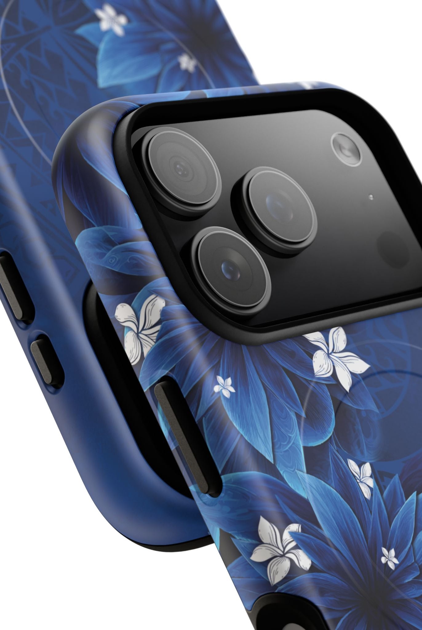 Hoku Pua MagSafe iPhone Case Side View - Dual Layer Drop Protection Hawaiian Phone Case - The Local Banyan
