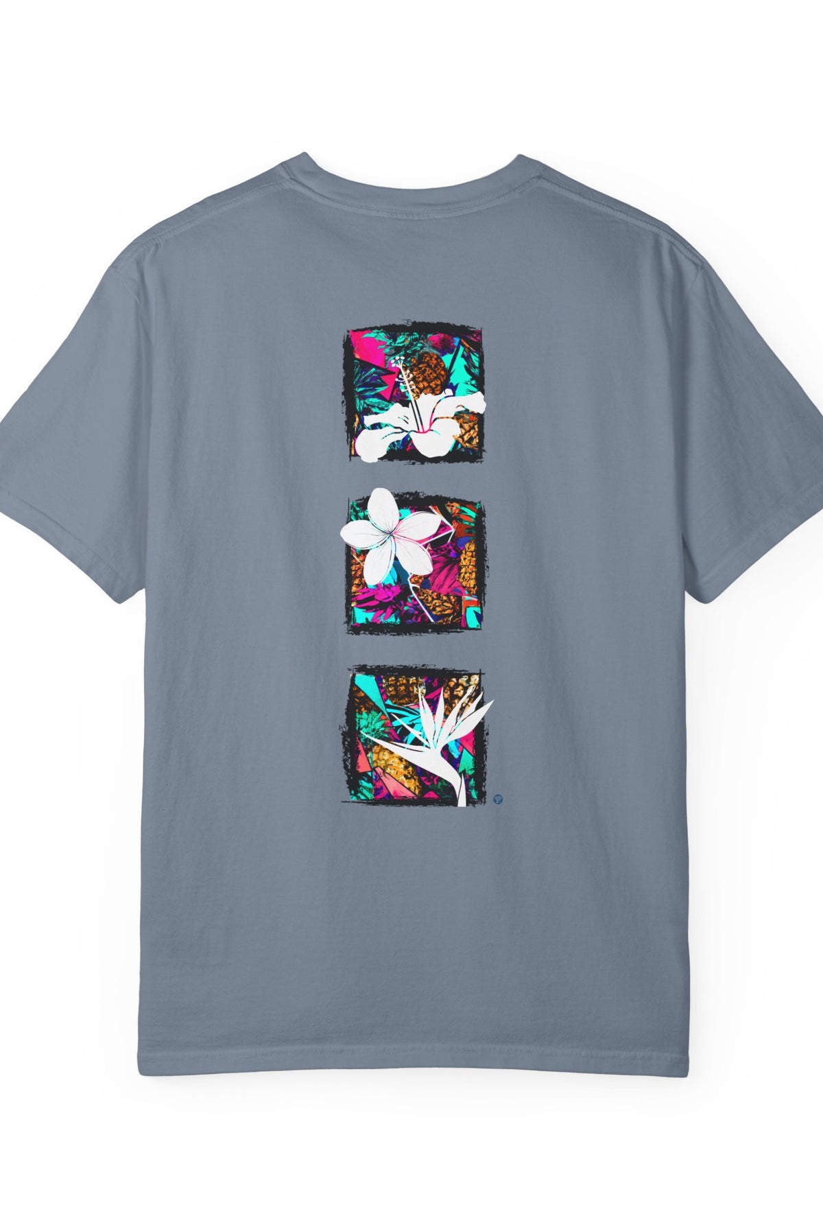 Pineapple Blossom Garment Dyed Tee Topaz Blue 4XL The Local Banyan