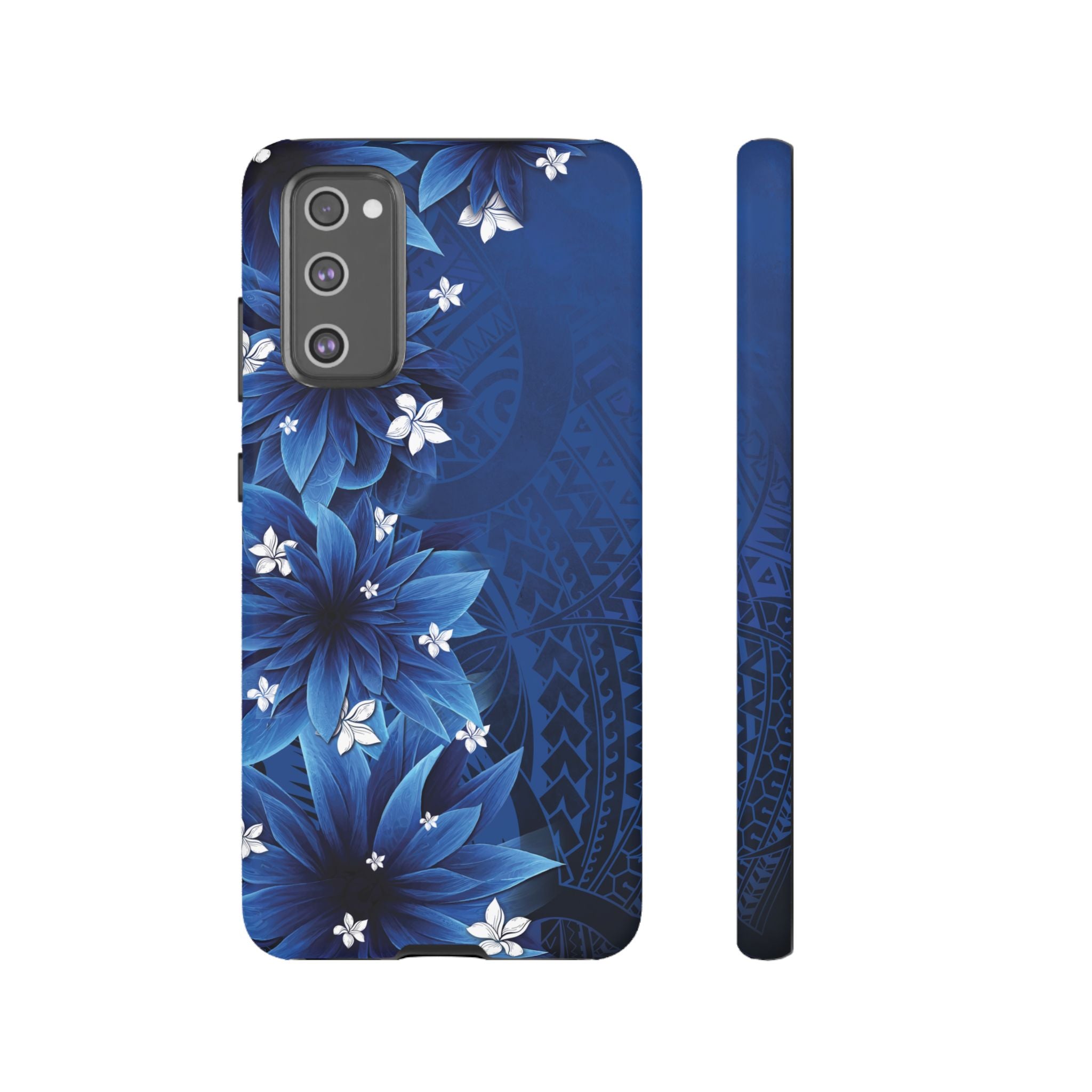 Hoku Pua Tough Samsung Galaxy Case Samsung Galaxy S20 FE Matte - Hawaiian Blue Star Flower Polynesian Design - The Local Banyan