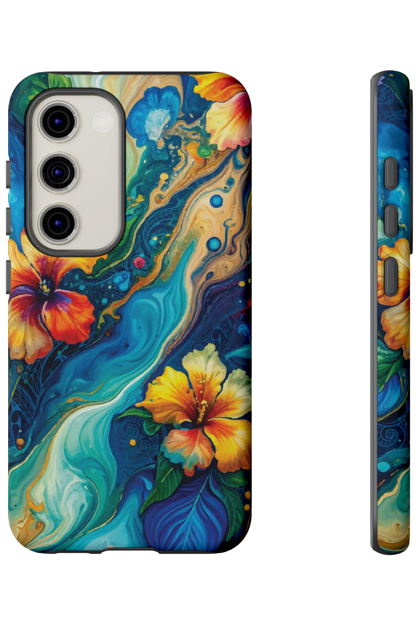 Aloalo Drift Tough Samsung Galaxy Case Side View - Dual Layer Drop Protection Hawaiian Phone Case - The Local Banyan