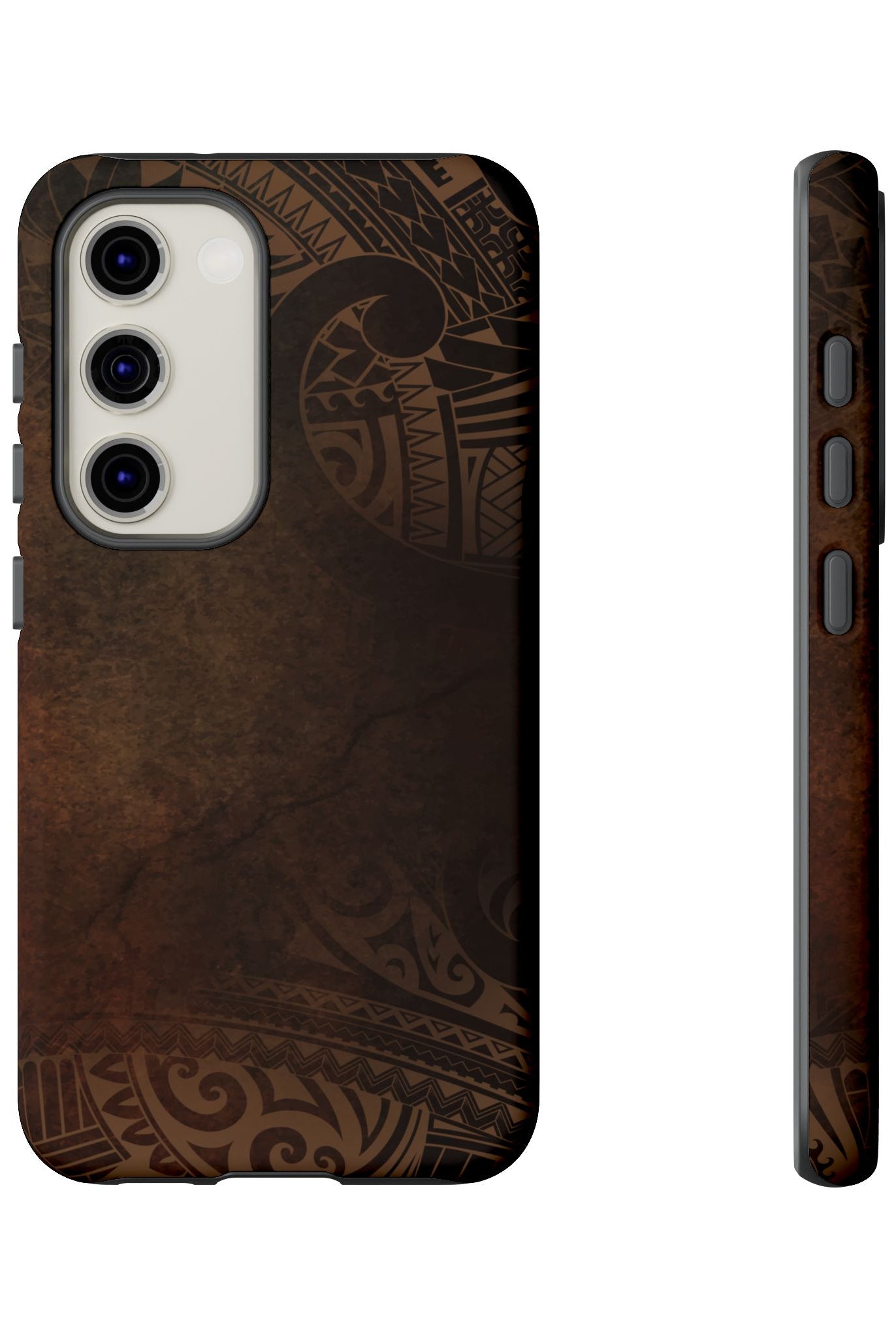 Aloha Aina Tough Samsung Galaxy Case Detail View - Hawaiian Earth Tone Polynesian Tribal Design Close Up - The Local Banyan