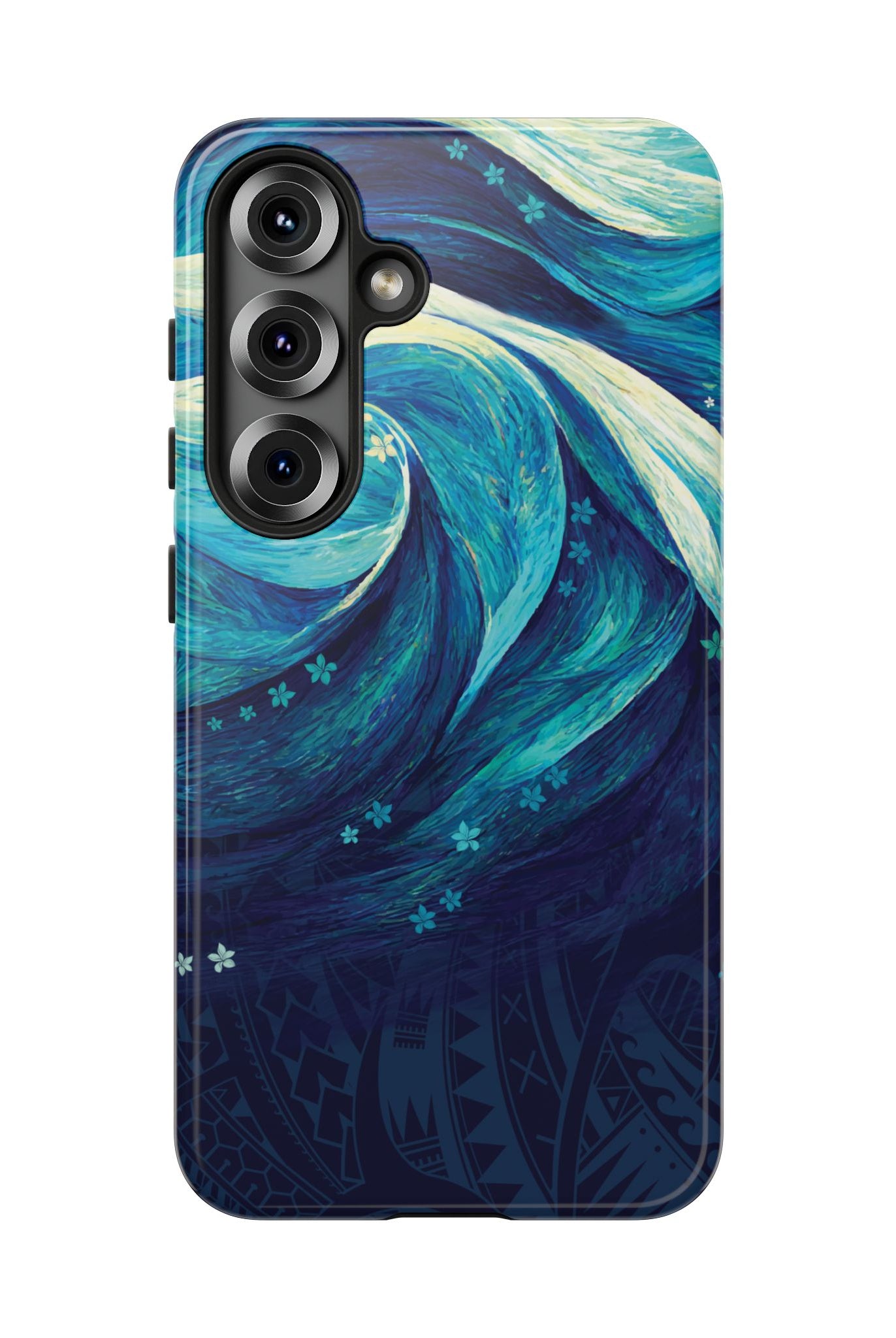 Eternal Mana Tough Samsung Galaxy Case Detail View - Hawaiian Ocean Wave Polynesian Tribal Design Close Up - The Local Banyan