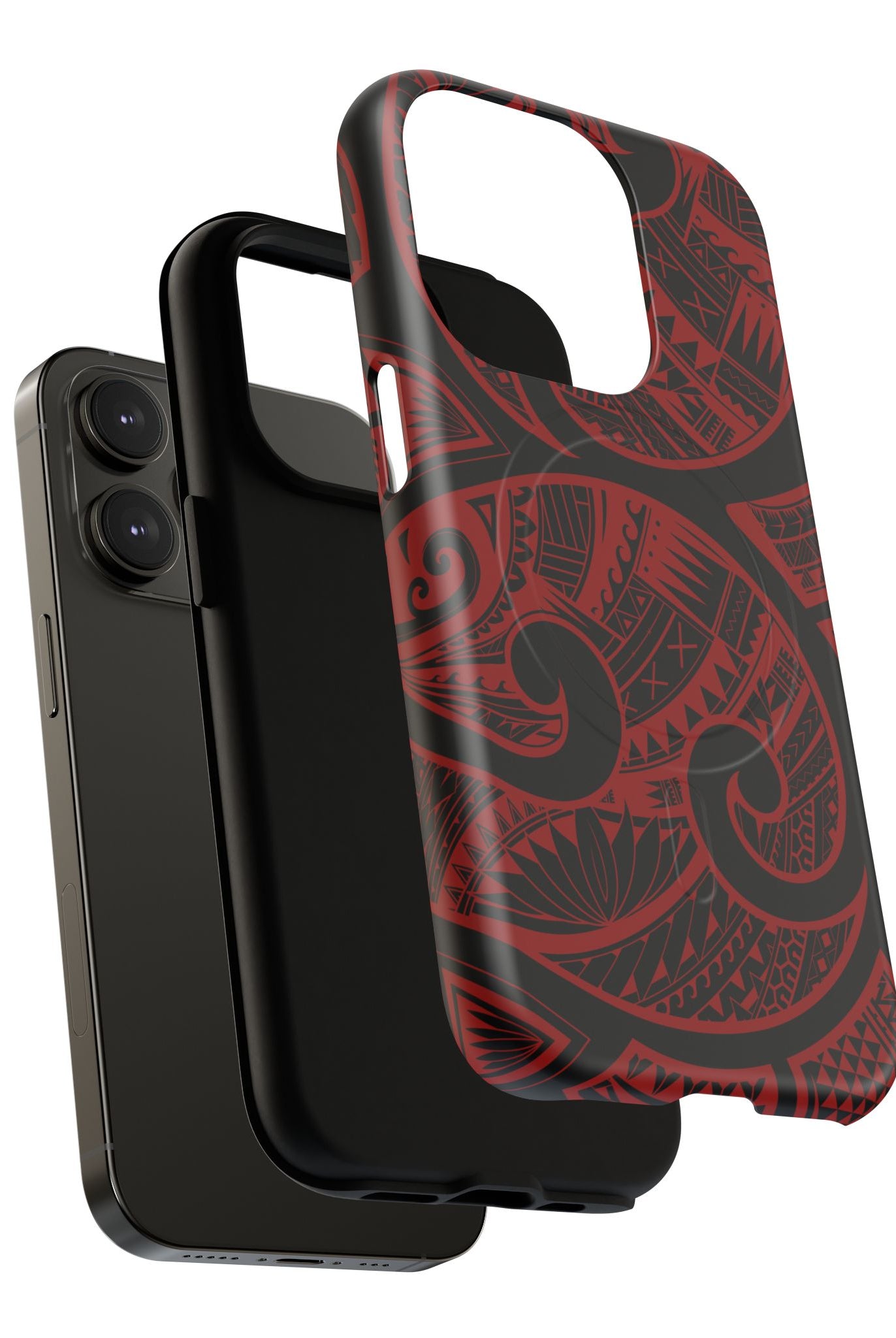 Island Tribal MagSafe iPhone Case Side View - Dual Layer Drop Protection Hawaiian Phone Case - The Local Banyan