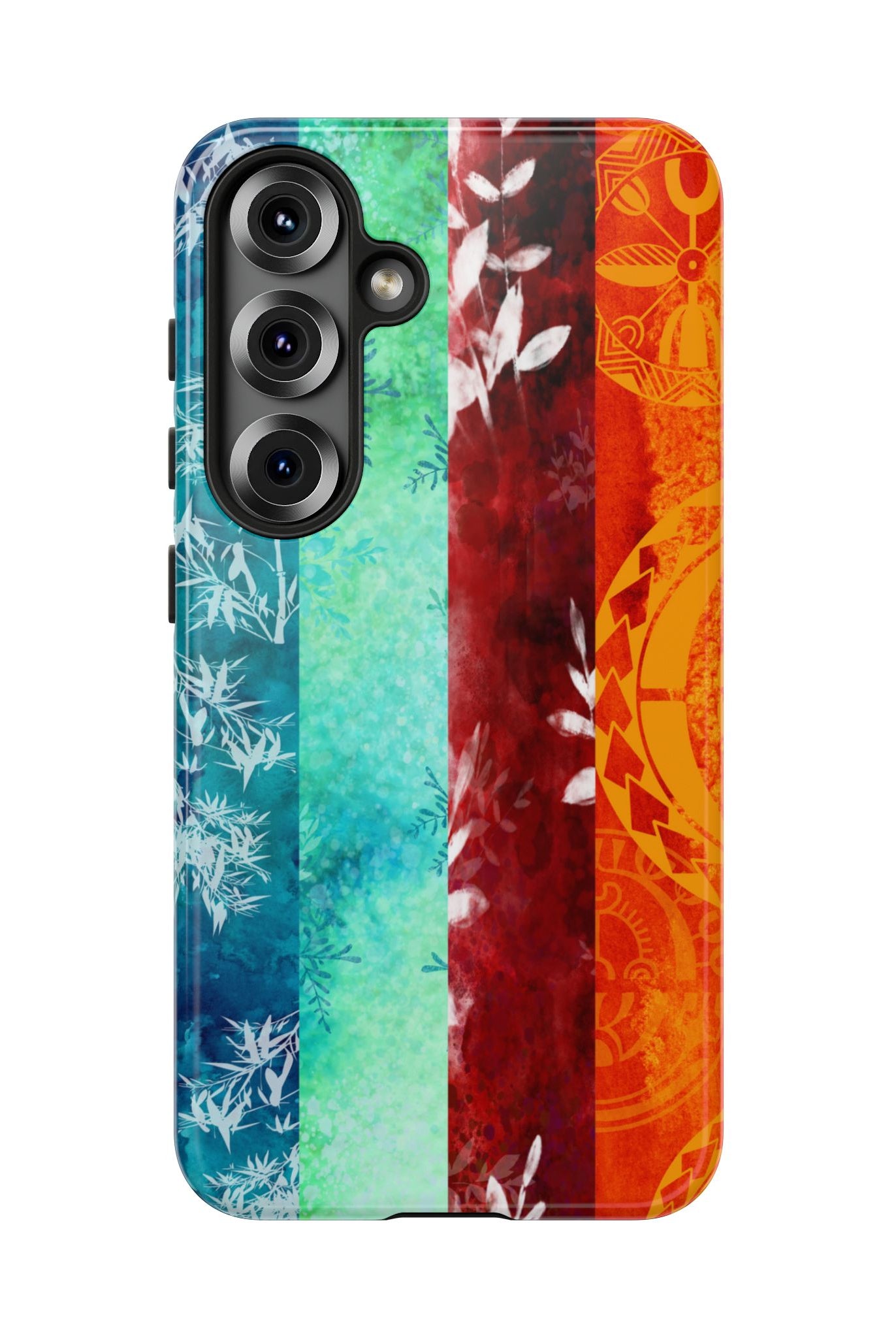 Woman holding Island Vibes Tough Samsung Galaxy Case - Hawaiian Colorful Tropical Floral Design - The Local Banyan