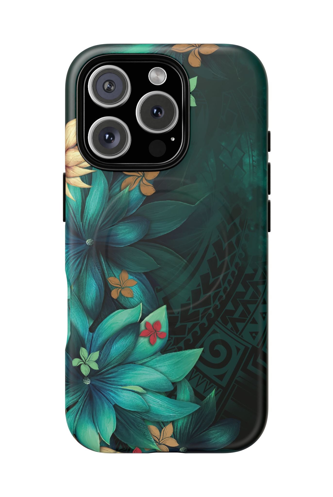 Aloha Whispers MagSafe iPhone Case iPhone 16 Pro Matte - Hawaiian Abstract Green Floral Polynesian Design - The Local Banyan