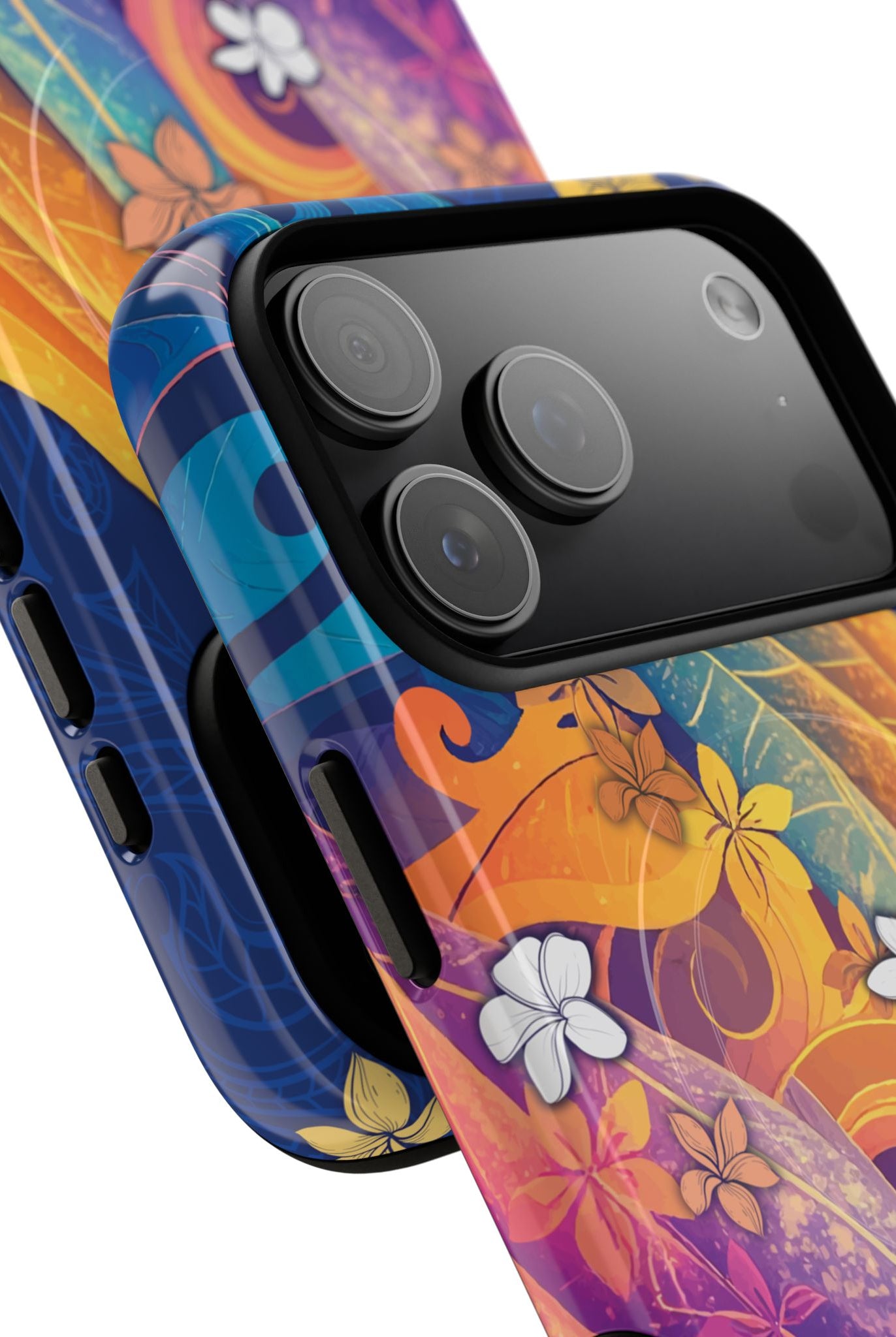 Mauna Sunrise MagSafe iPhone Case Side View - Dual Layer Drop Protection Hawaiian Phone Case - The Local Banyan