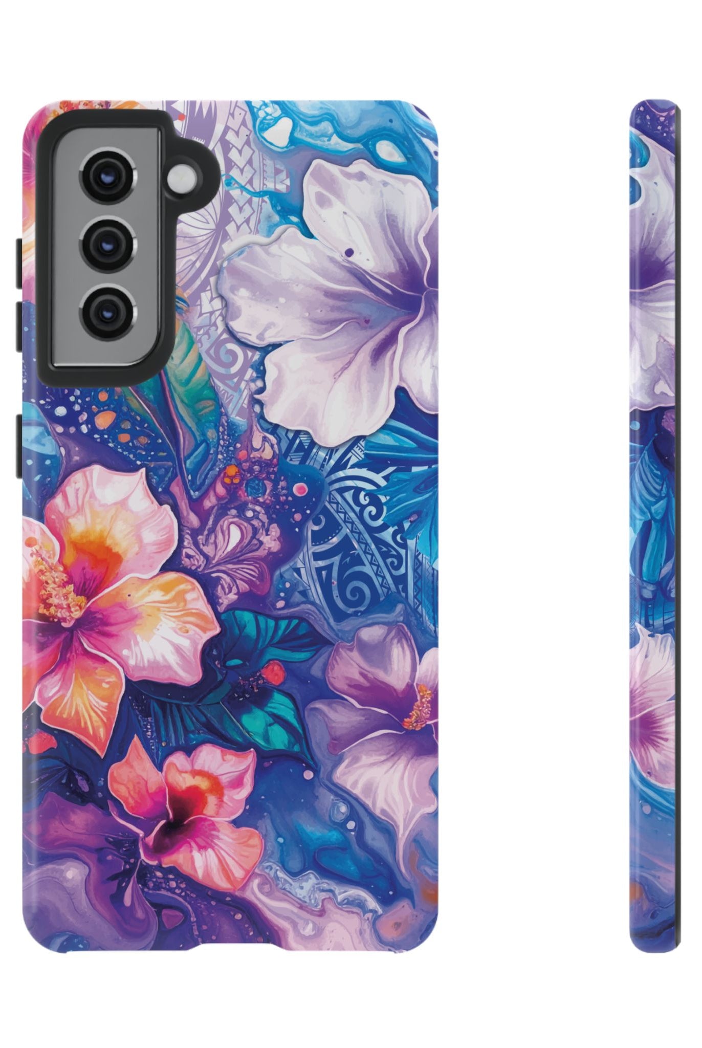 Aloha Wai Tough Samsung Galaxy Case Samsung Galaxy S21 Glossy - Hawaiian Aloha Tropical Floral Design - The Local Banyan