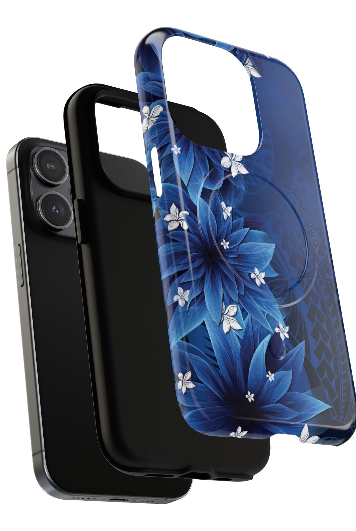 Hoku Pua MagSafe iPhone Case Side View - Dual Layer Drop Protection Hawaiian Phone Case - The Local Banyan
