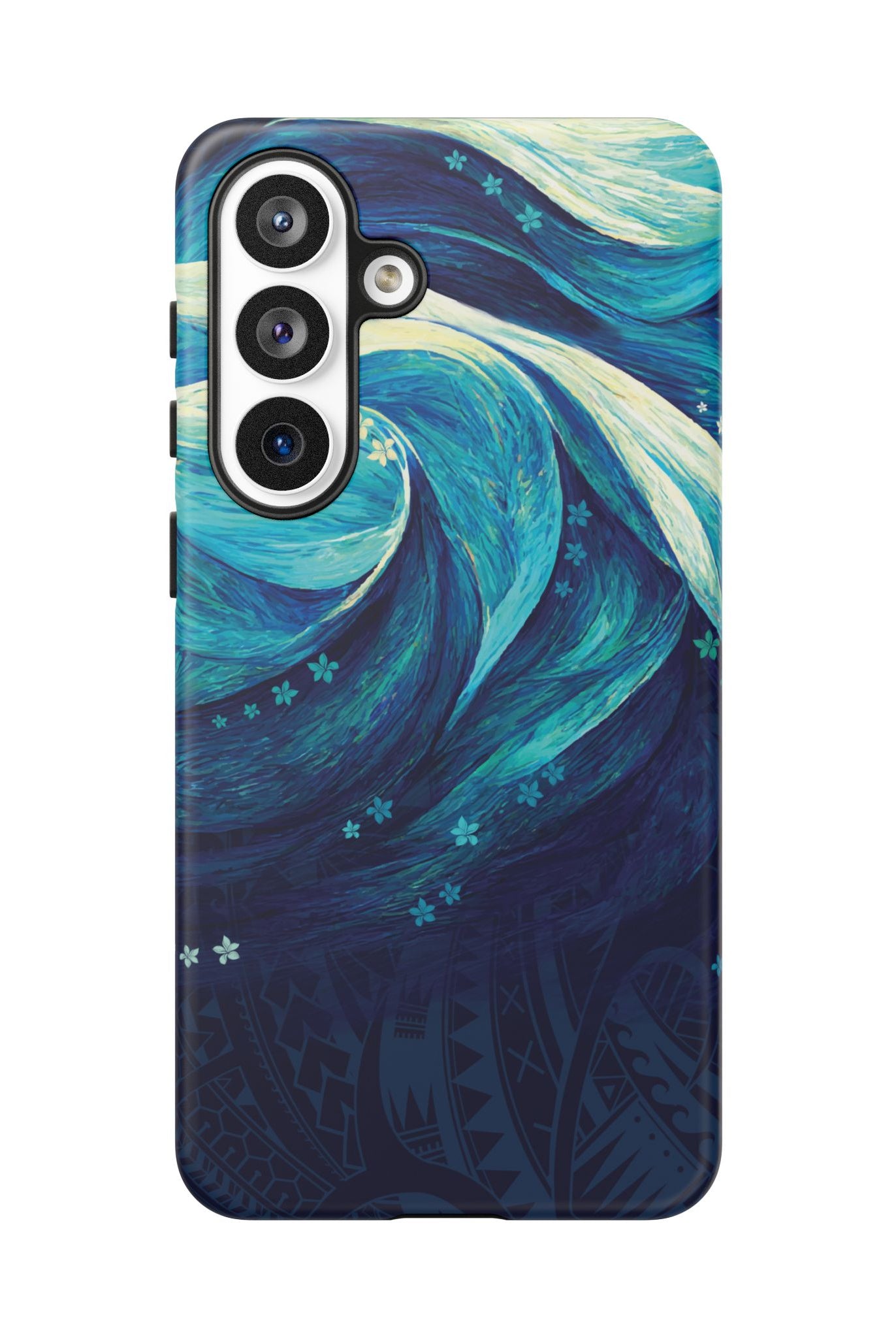 Eternal Mana Tough Samsung Galaxy Case Detail View - Hawaiian Ocean Wave Polynesian Tribal Design Close Up - The Local Banyan