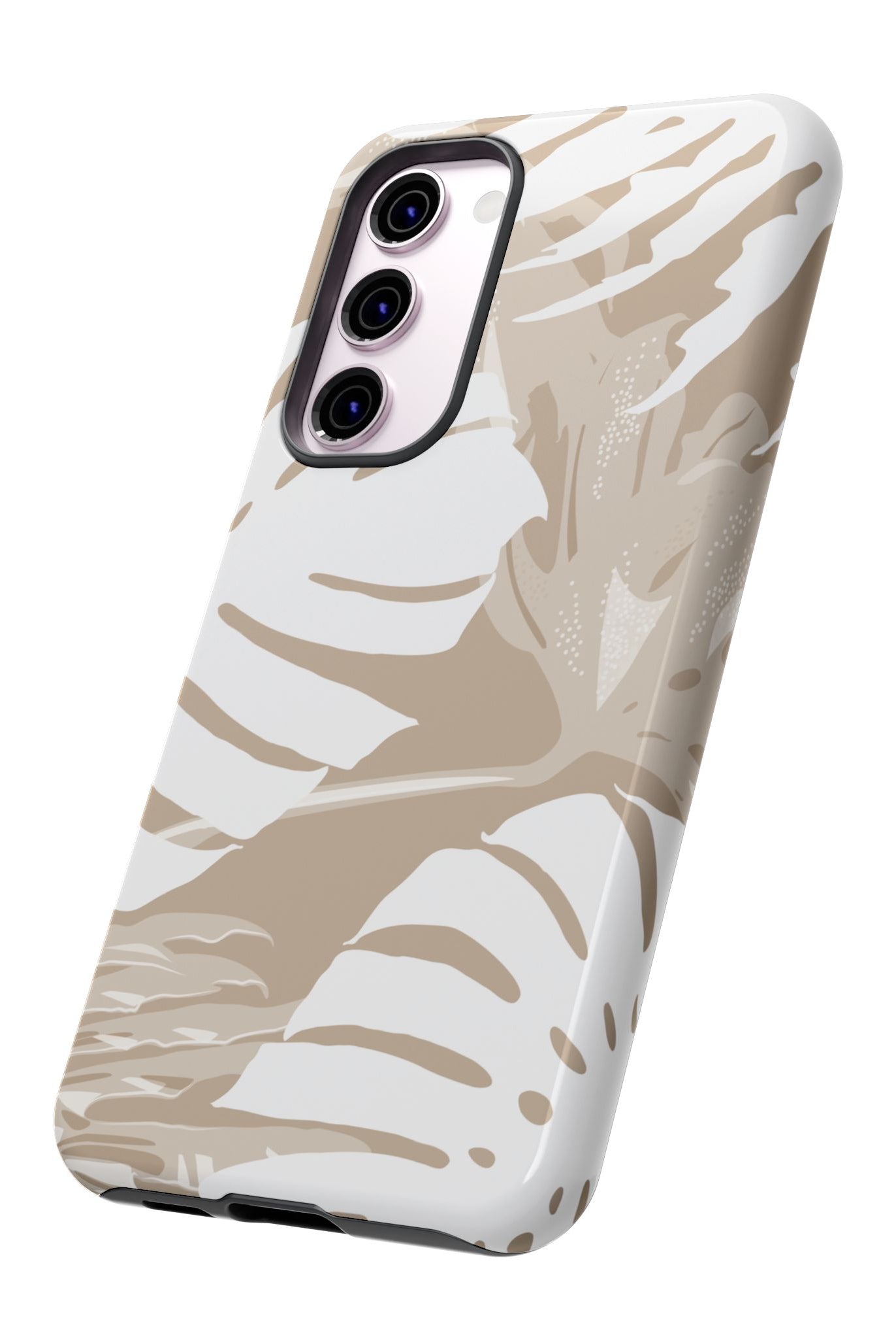 Exotic Monstera Tough Samsung Galaxy Case Side View - Dual Layer Drop Protection Hawaiian Phone Case - The Local Banyan