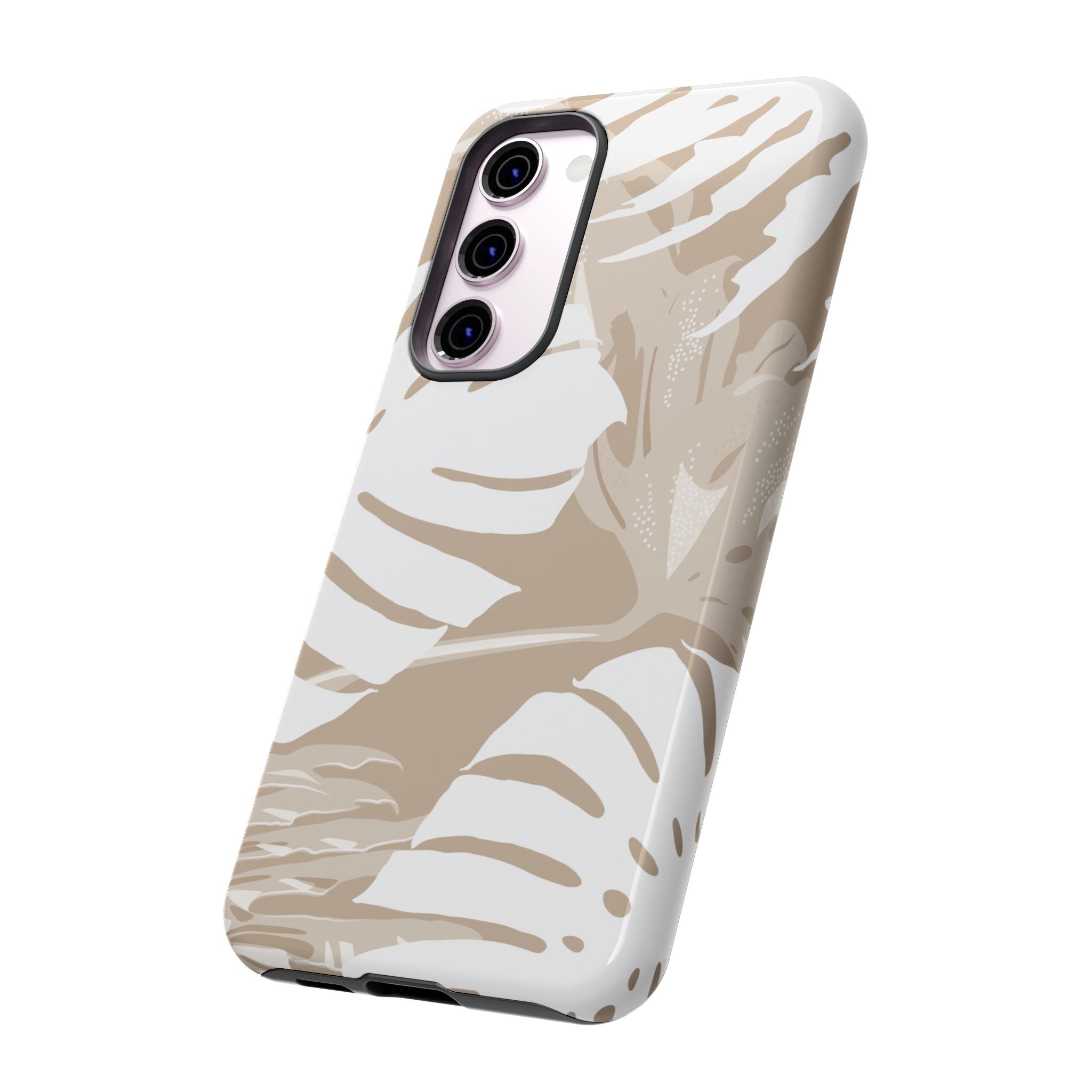 Exotic Monstera Tough Samsung Galaxy Case Side View - Dual Layer Drop Protection Hawaiian Phone Case - The Local Banyan