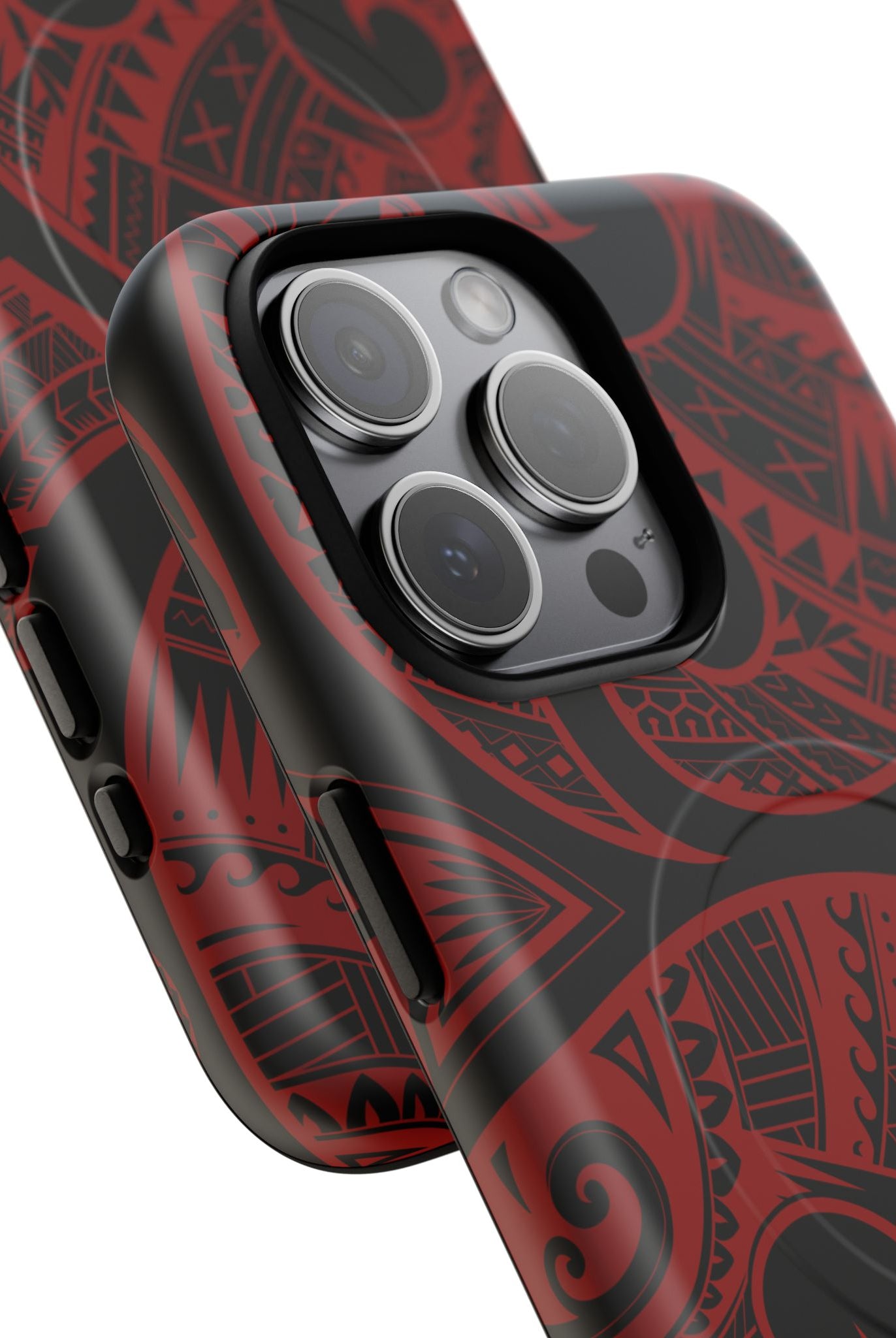 Island Tribal MagSafe iPhone Case Side View - Dual Layer Drop Protection Hawaiian Phone Case - The Local Banyan