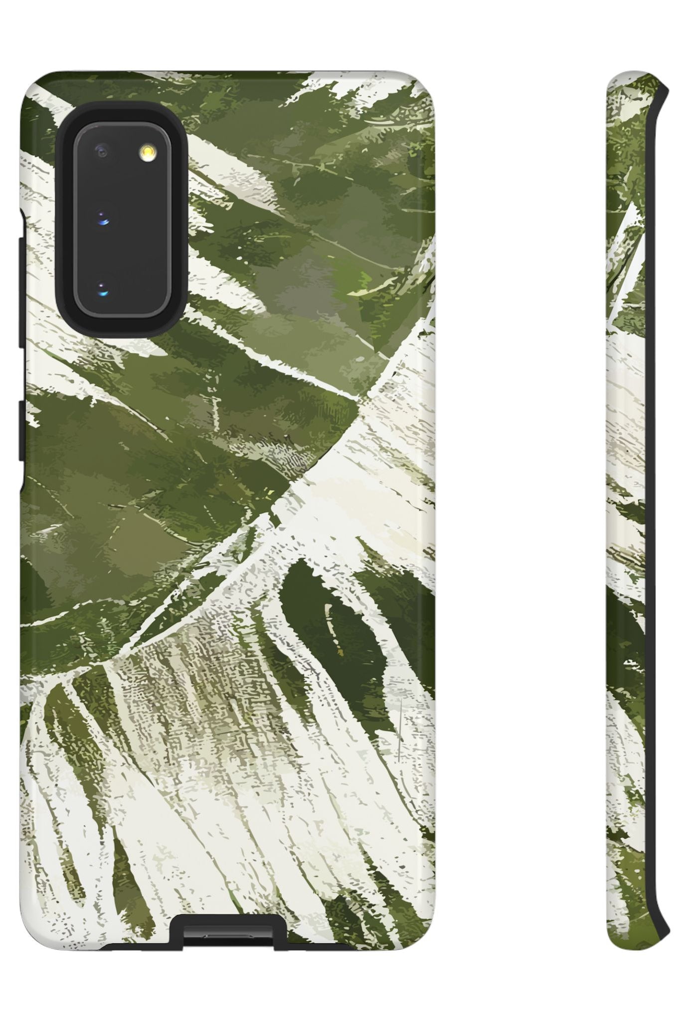 Island Breeze Tough Samsung Galaxy Case Samsung Galaxy S20 Glossy - Hawaiian Palm Leaf Olive Green Botanical Design - The Local Banyan