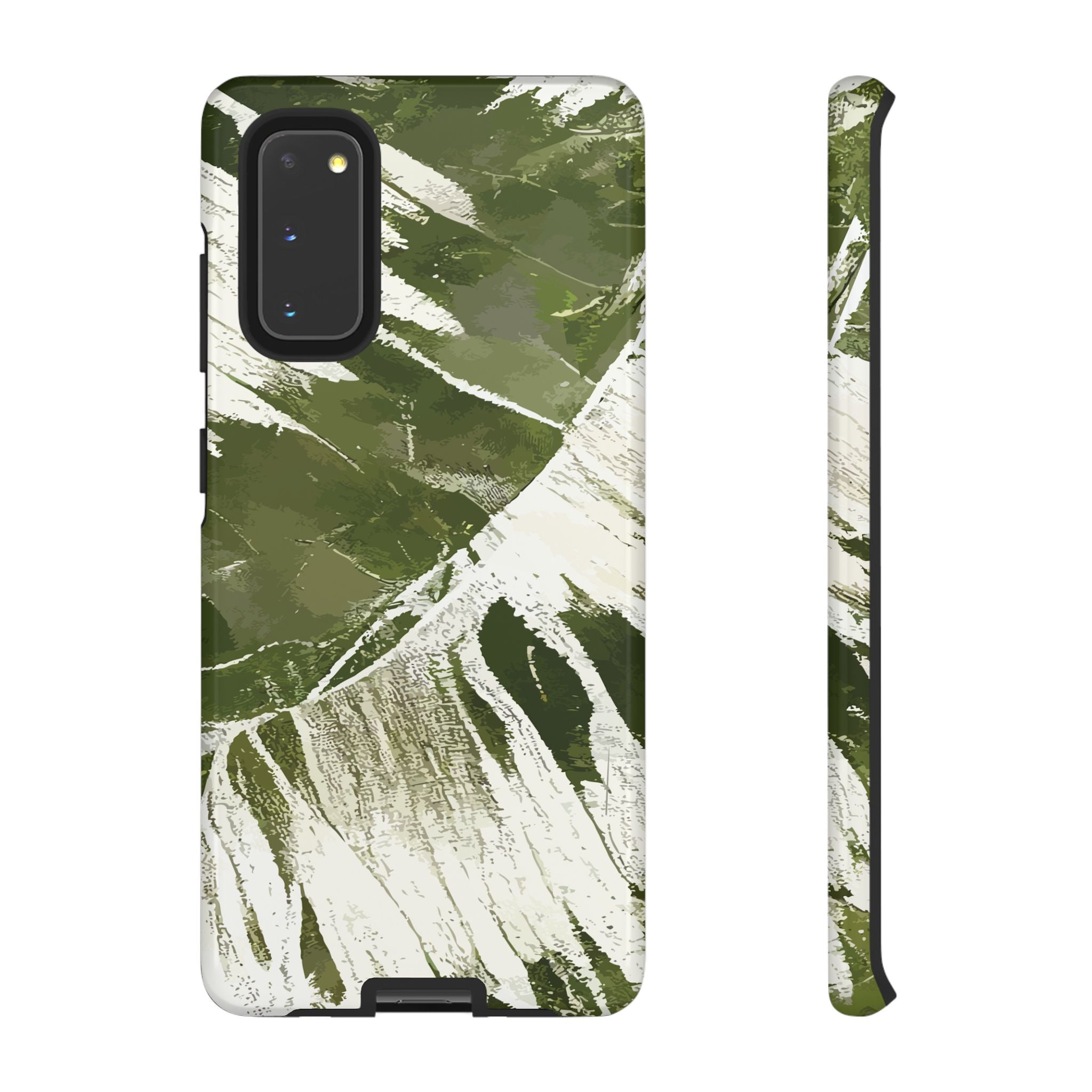 Island Breeze Tough Samsung Galaxy Case Samsung Galaxy S20 Glossy - Hawaiian Palm Leaf Olive Green Botanical Design - The Local Banyan