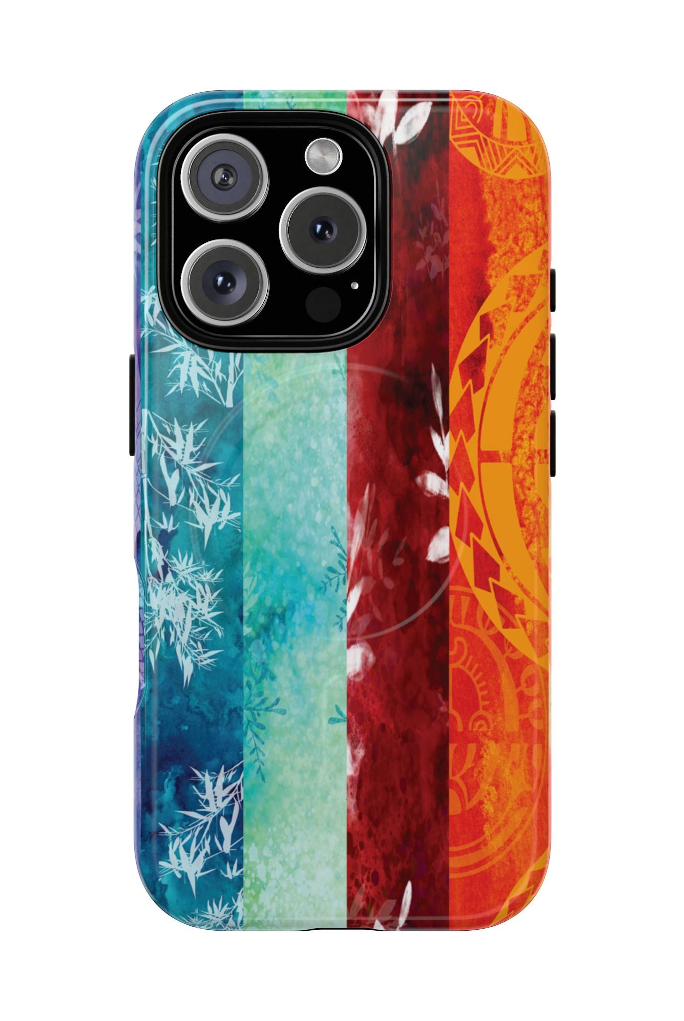 Island Vibes MagSafe iPhone Case iPhone 16 Pro Glossy - Hawaiian Colorful Tropical Floral Design - The Local Banyan