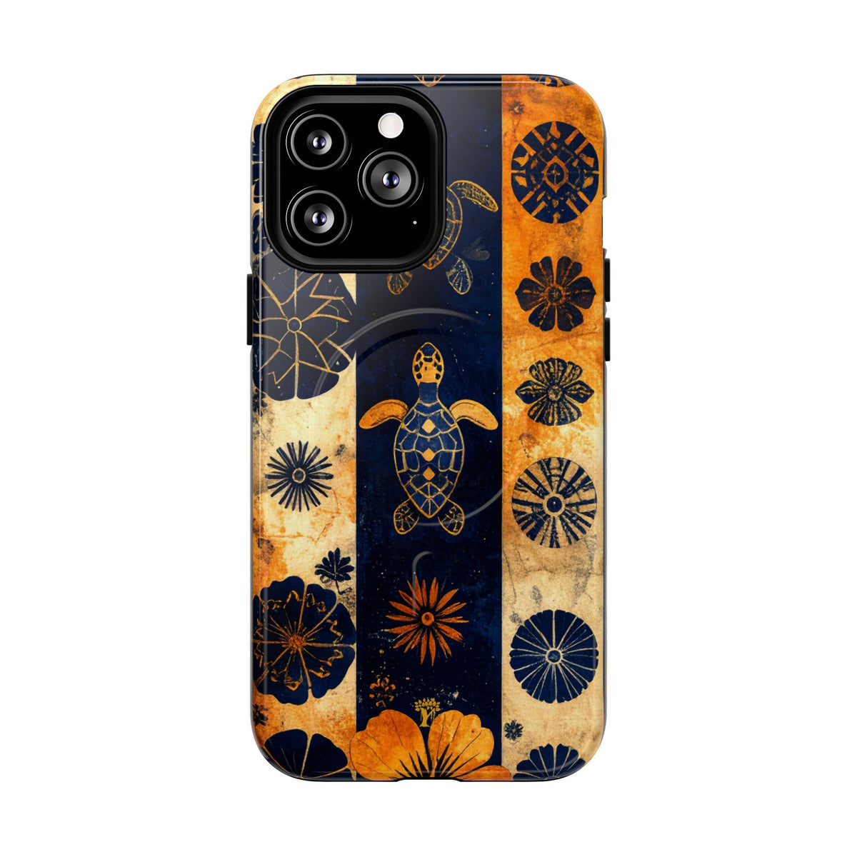 Tapa Pua Lehua Honu Magnetic Case for iPhone iPhone 13 Pro Max Glossy The Local Banyan