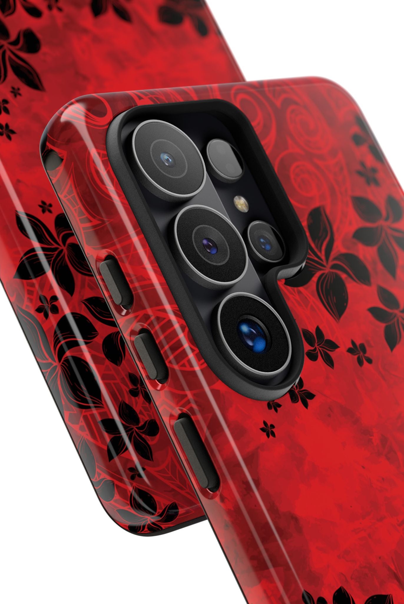 Keahi Pua Tough Samsung Galaxy Case Side View - Dual Layer Drop Protection Hawaiian Phone Case - The Local Banyan
