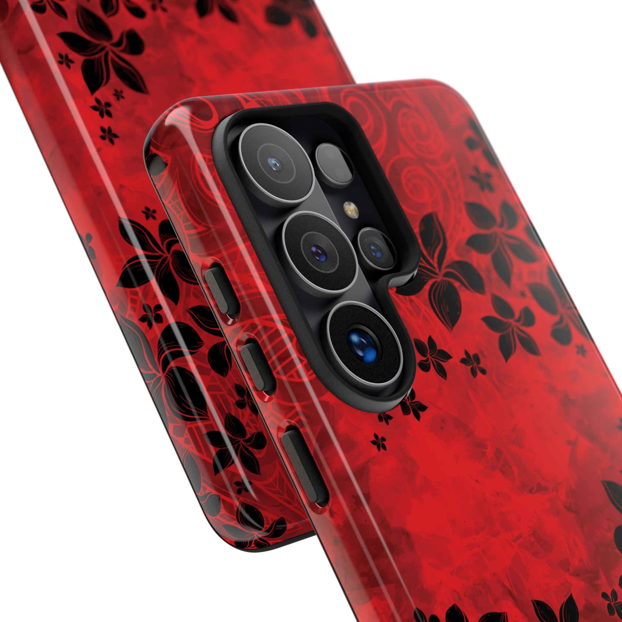 Keahi Pua Tough Samsung Galaxy Case Side View - Dual Layer Drop Protection Hawaiian Phone Case - The Local Banyan