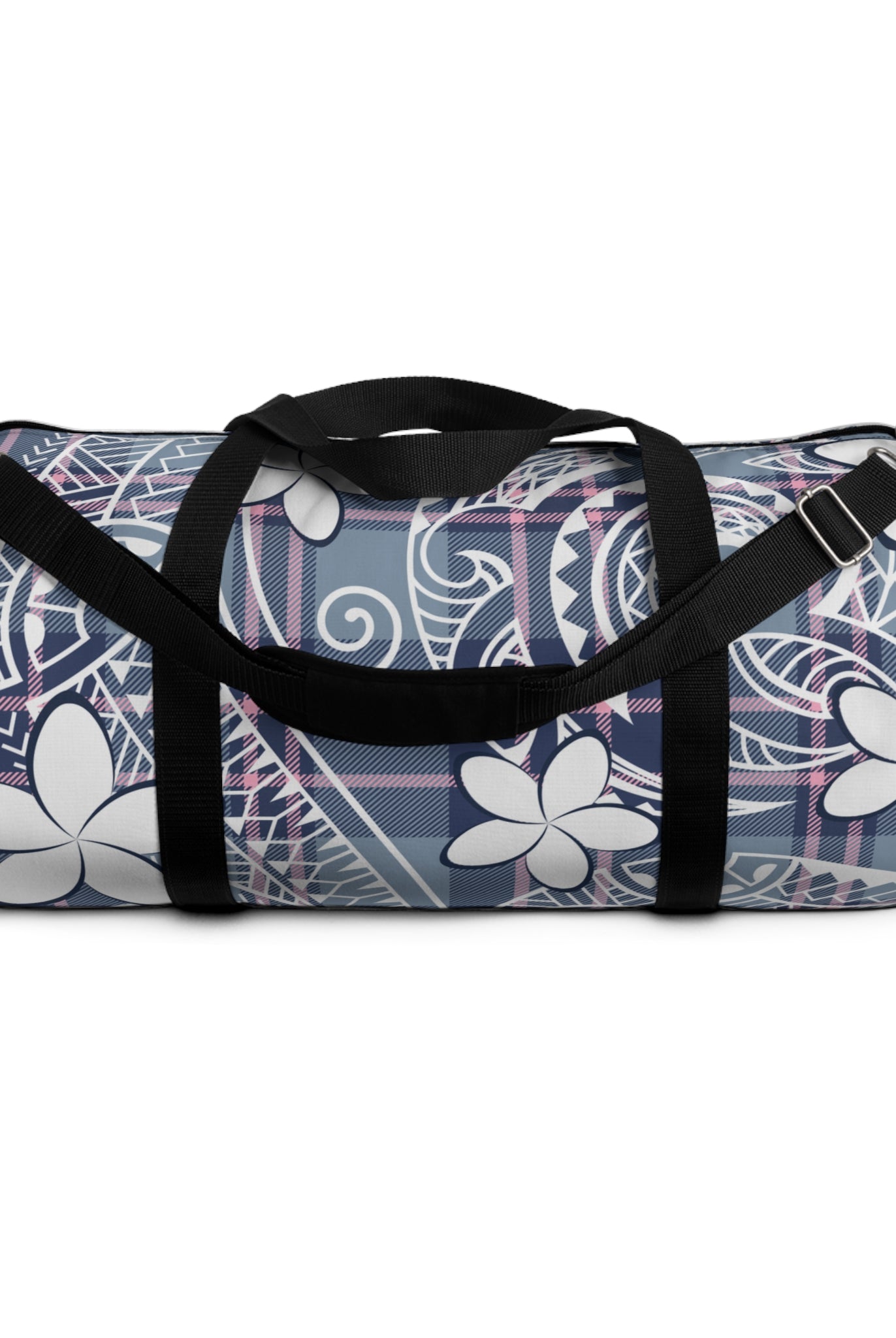 Plaid Plumeria Barrel Duffel Bag Duffels Large