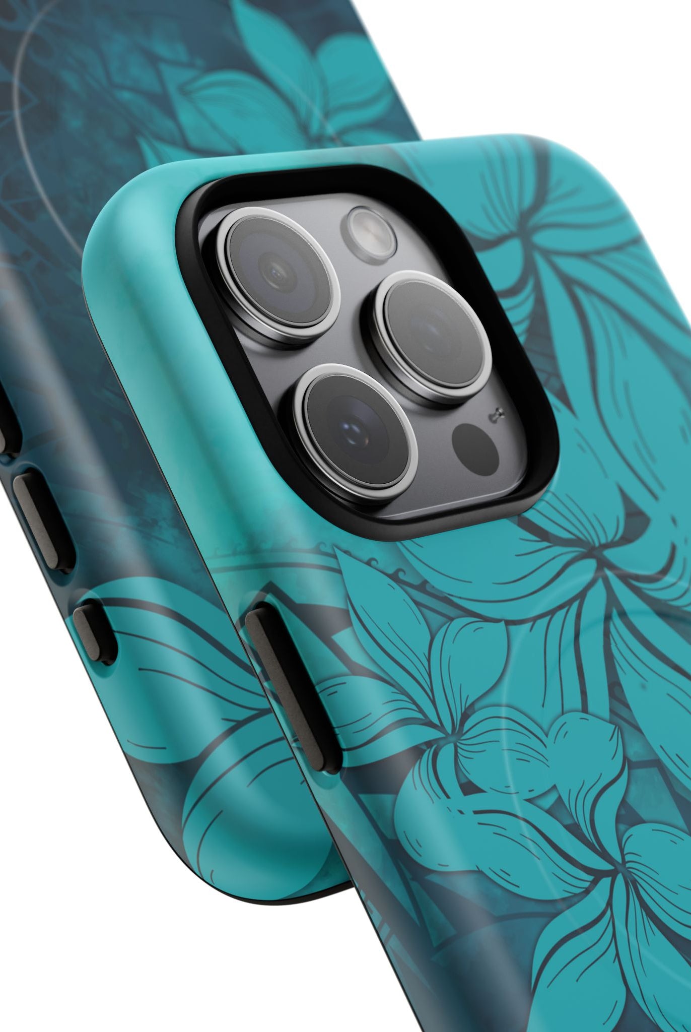 Moana Bloom MagSafe iPhone Case Side View - Dual Layer Drop Protection Hawaiian Phone Case - The Local Banyan