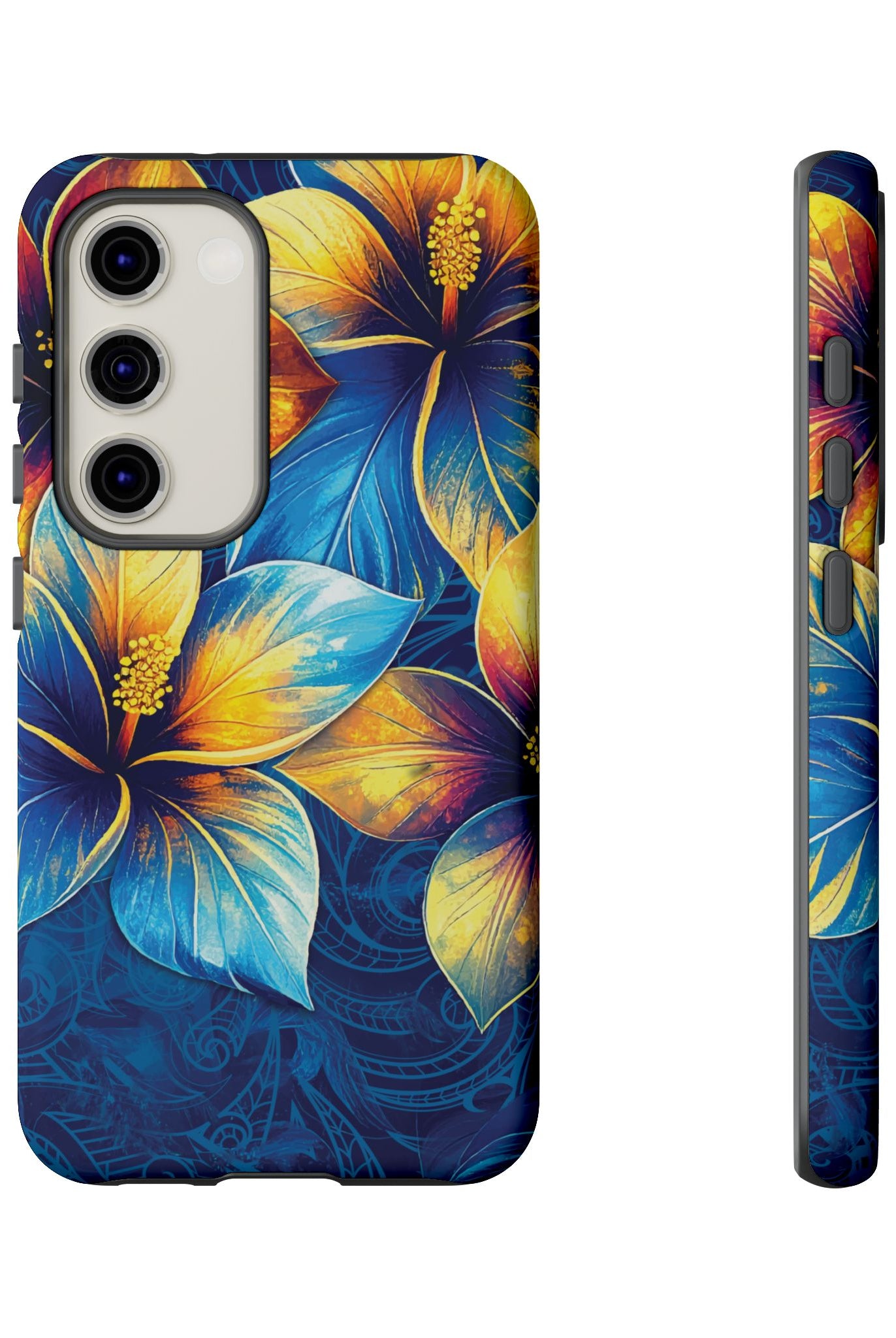 Pua La Tough Samsung Galaxy Case Side View - Dual Layer Drop Protection Hawaiian Phone Case - The Local Banyan