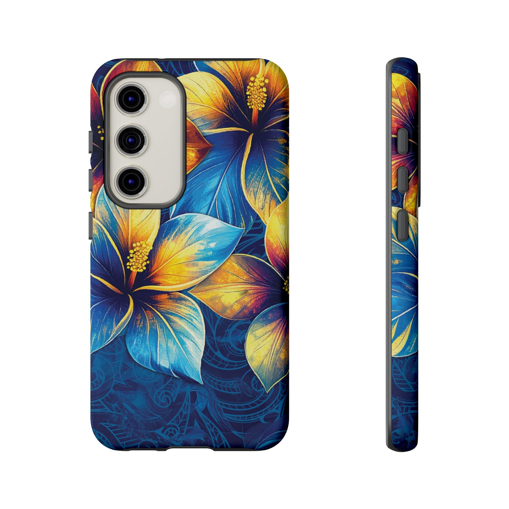 Pua La Tough Samsung Galaxy Case Side View - Dual Layer Drop Protection Hawaiian Phone Case - The Local Banyan