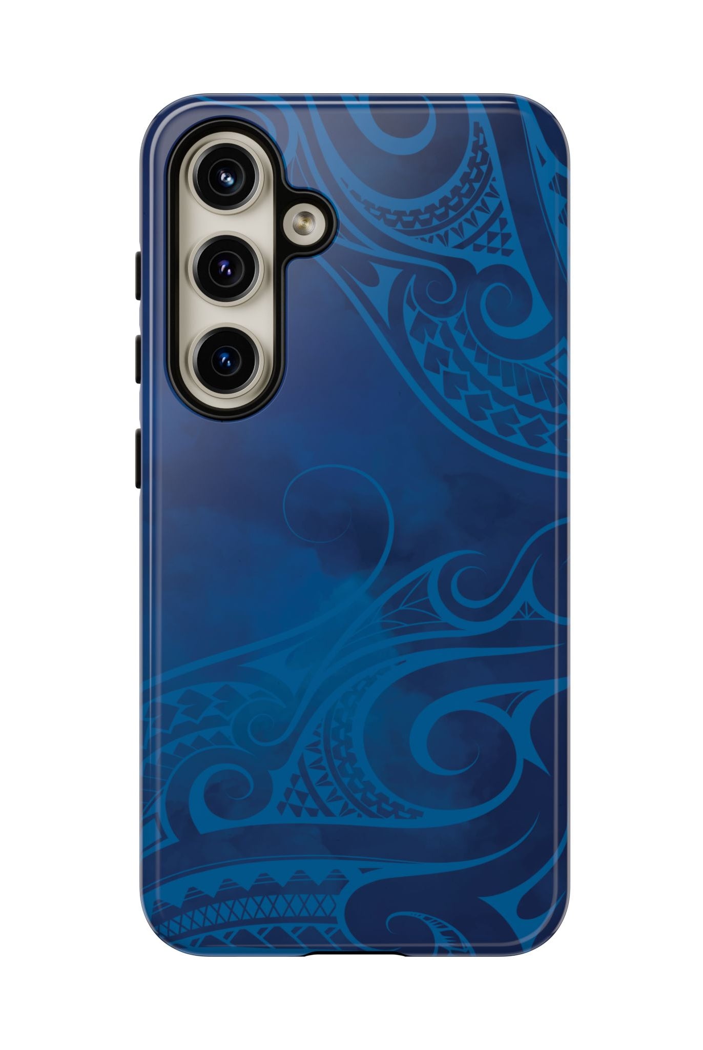 Kai Legacy Tough Samsung Galaxy Case Detail View - Hawaiian Ocean Blue Polynesian Tribal Design Close Up - The Local Banyan