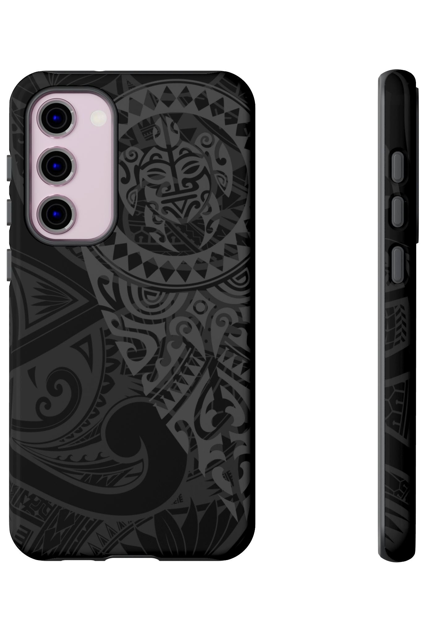 Tribal Guardian Tough Samsung Galaxy Case Side View - Dual Layer Drop Protection Hawaiian Phone Case - The Local Banyan