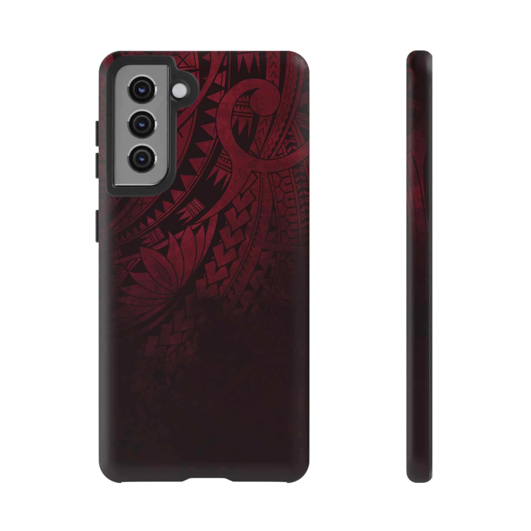 Eternal Ember Tough Samsung Galaxy Case Samsung Galaxy S21 Matte - Hawaiian Red Tribal Polynesian Design - The Local Banyan