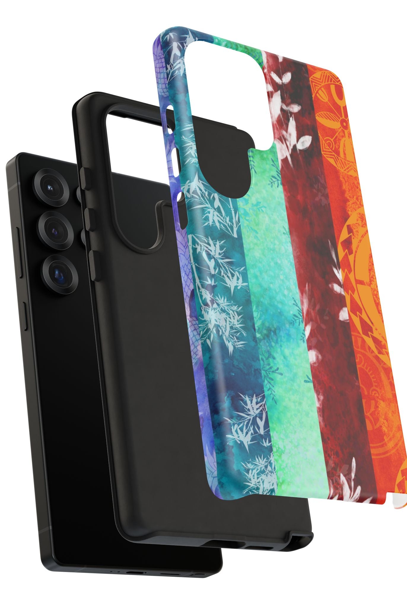 Woman holding Island Vibes Tough Samsung Galaxy Case - Hawaiian Colorful Tropical Floral Design - The Local Banyan