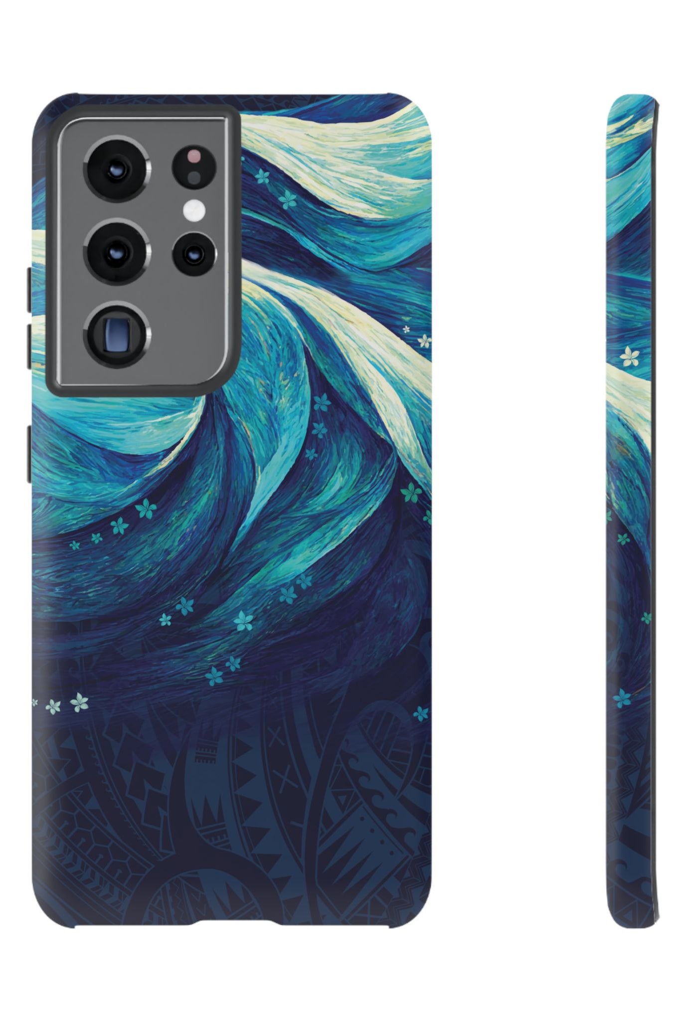 Eternal Mana Tough Samsung Galaxy Case Samsung Galaxy S21 Ultra Matte - Hawaiian Ocean Wave Polynesian Tribal Design - The Local Banyan