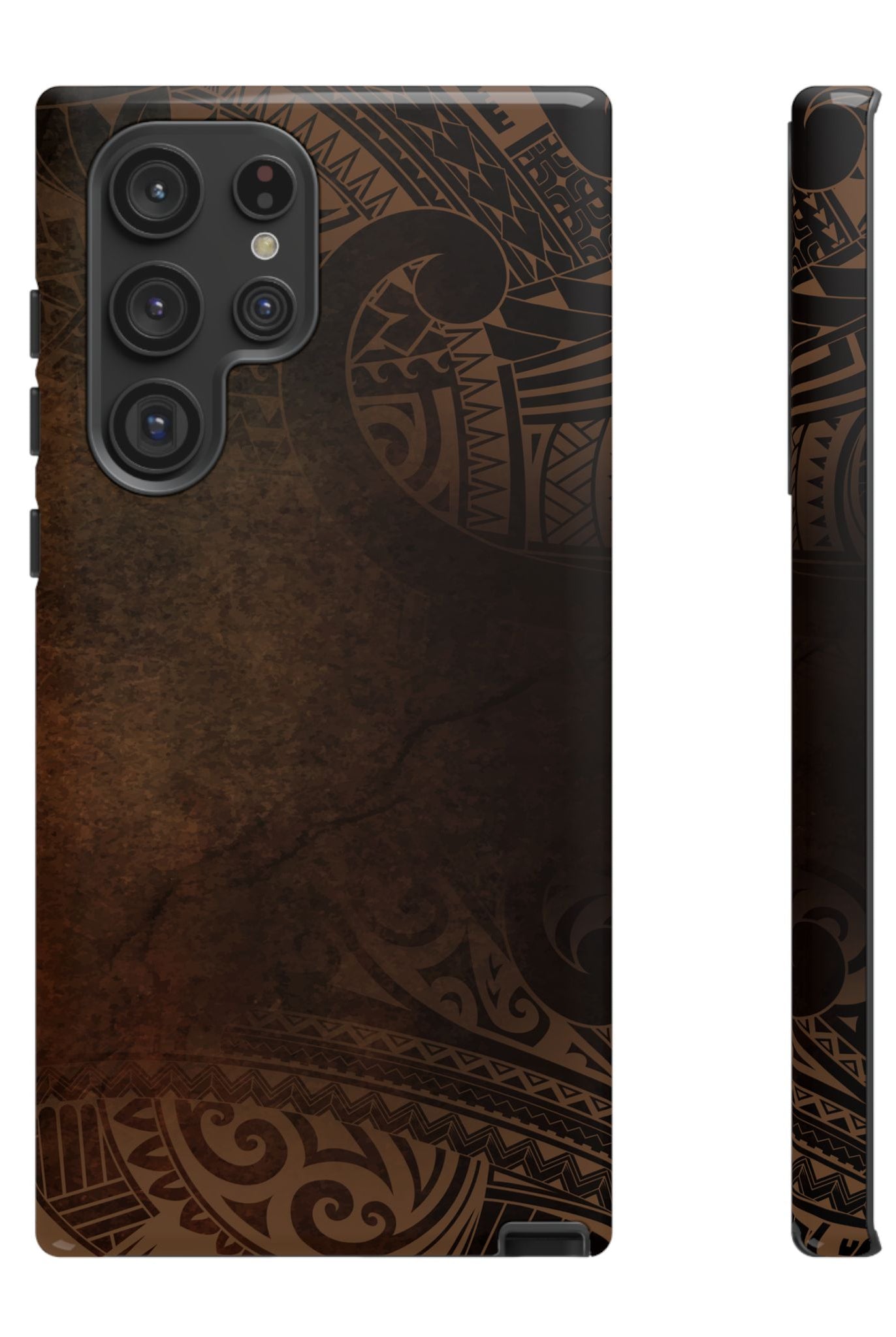 Aloha Aina Tough Samsung Galaxy Case Detail View - Hawaiian Earth Tone Polynesian Tribal Design Close Up - The Local Banyan