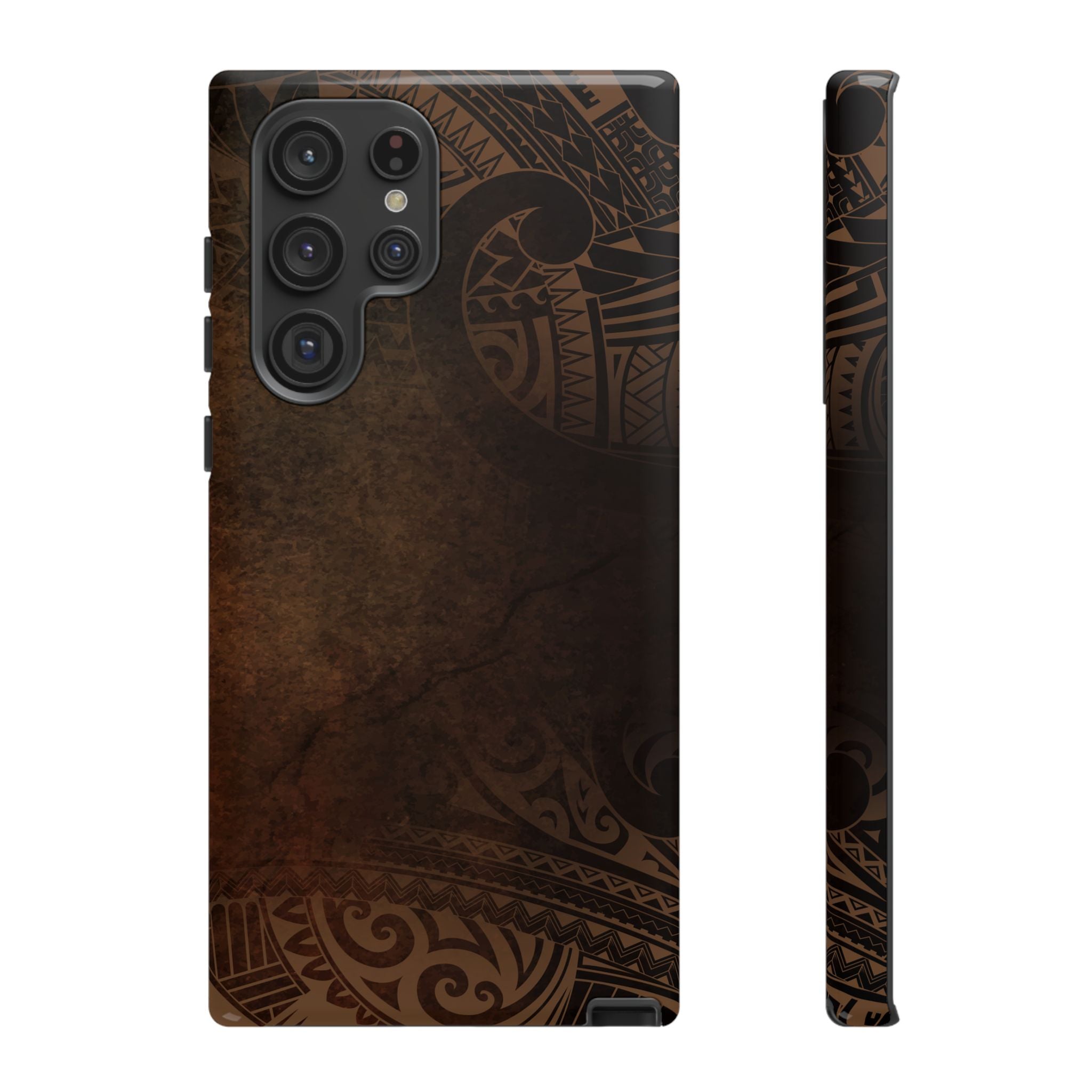 Aloha Aina Tough Samsung Galaxy Case Detail View - Hawaiian Earth Tone Polynesian Tribal Design Close Up - The Local Banyan
